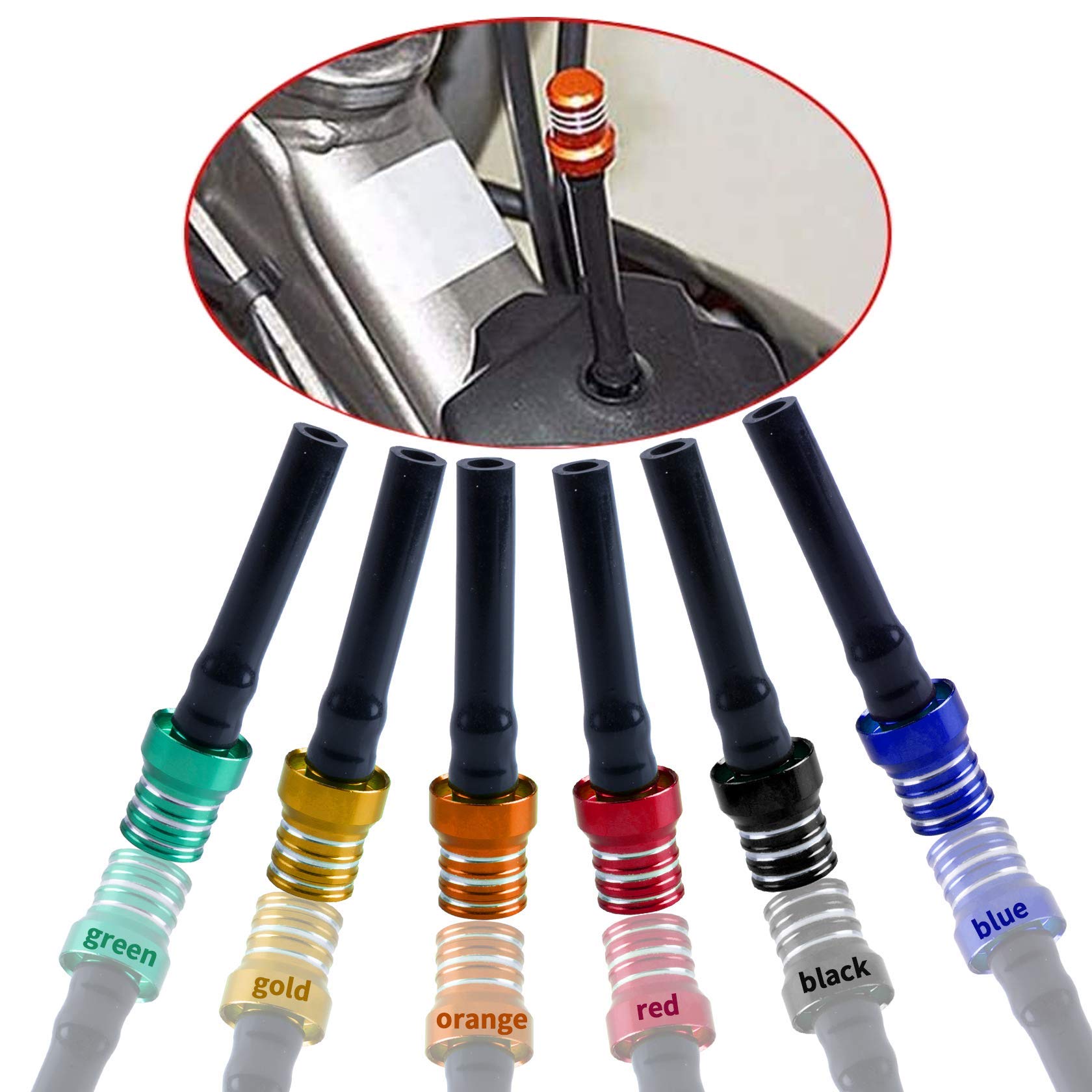 Mwmnun Breather Hose Gas Fuel Tank Cap Vent Hose Tube Cnc Universal Compatible With Atv Quad Crf Yzf Rmz Klx Drz Pit Dirt Bike Motorcycle Aluminum Fuel 6Pcs