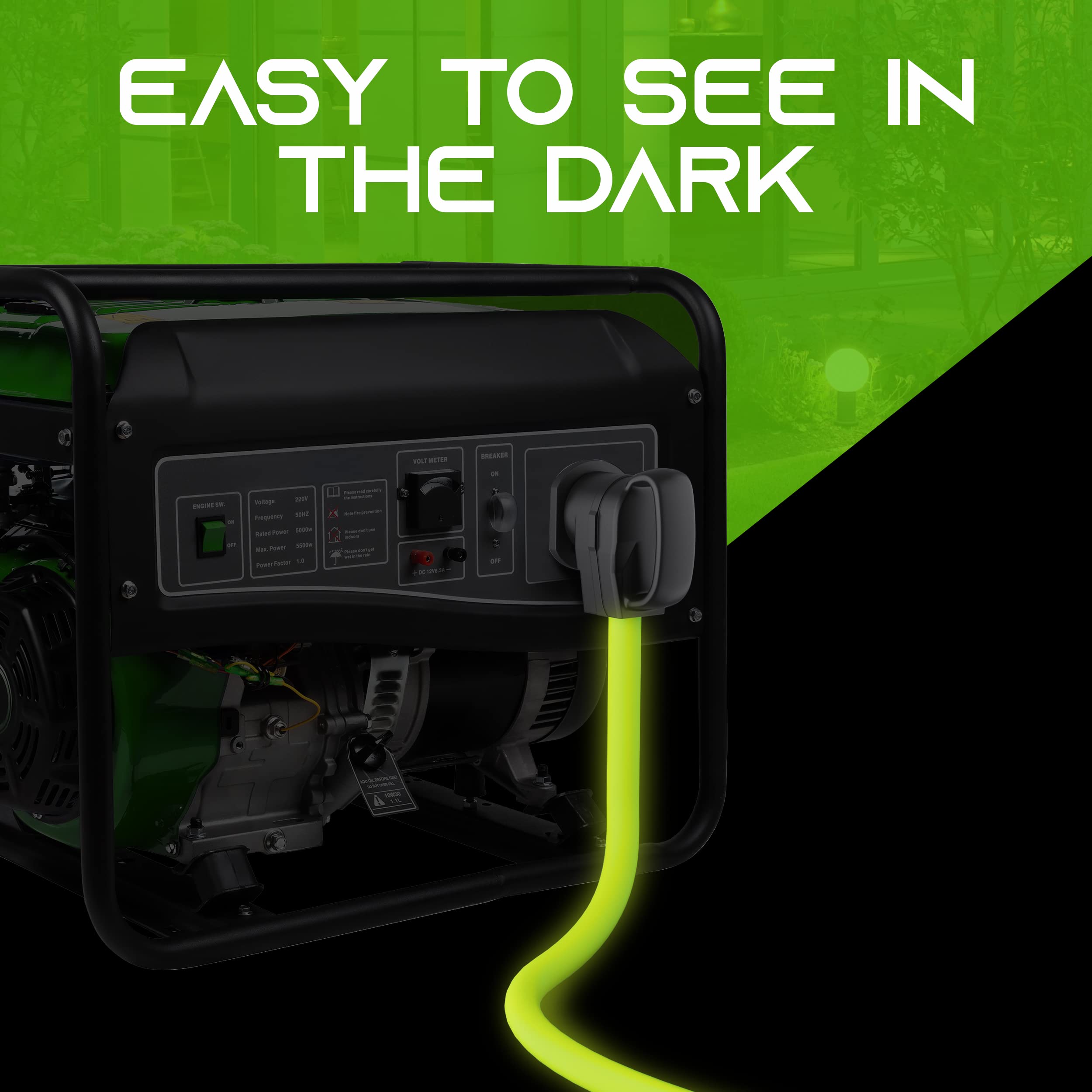 Gearit 20-Amp Rv Power Extension Cord,125-Volt, 3-Prong, Nema Tt-30P To L5-30R, Twist Locking Adapter, 10/3 Stw 10Awg Gauge 3C,