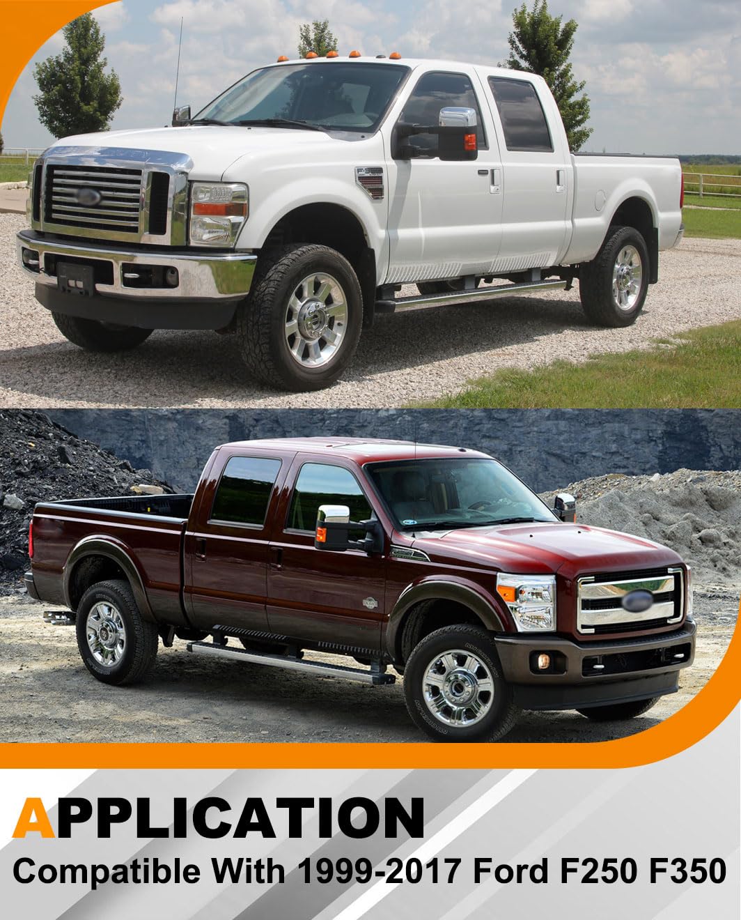 F250 Rocker Cover Autoholic Inner & Outer Rocker Panel Fit for 1999-2016 Ford F250 F350 ...