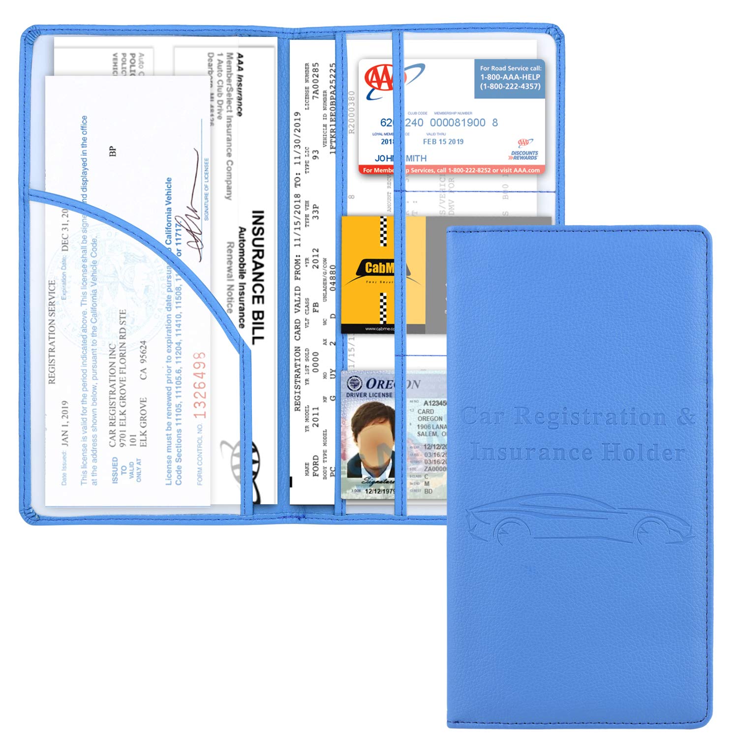 Cacturism Car Registration And Insurance Holder, Vehicle Glove Box Car Organizer Men Women Wallet Accessories Case With Magnetic