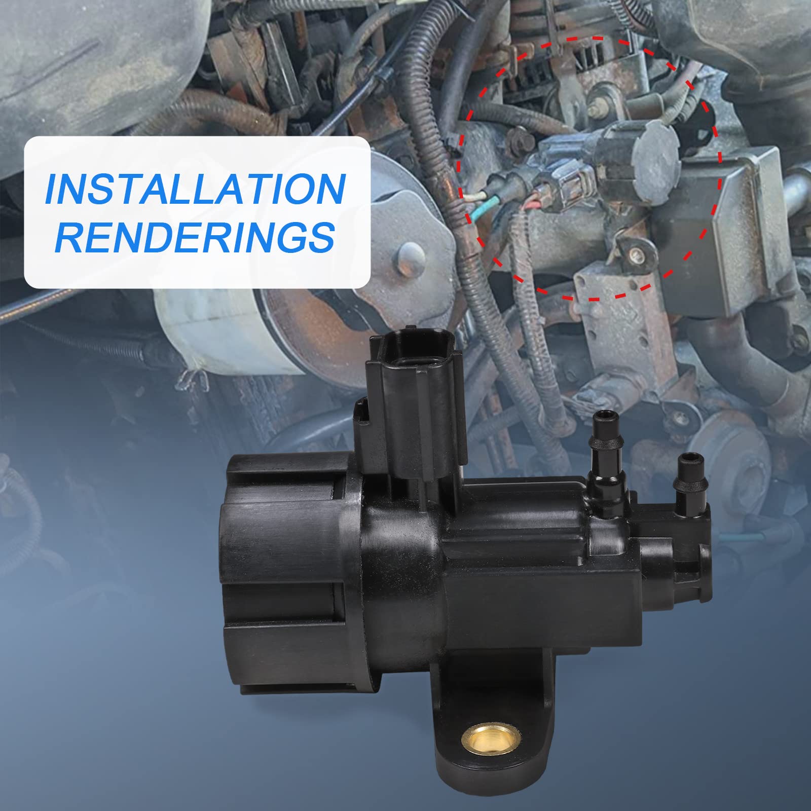 Egr Vacuum Solenoid Valve Vs63 Replacement For 1997-2008 Ford Contour F150 E150 E250 E350 Escape Expedition Explorer Taurus Lincoln Blackwood Navigator Mercury Cougar F57Z9J459C F63Z9J459Aa