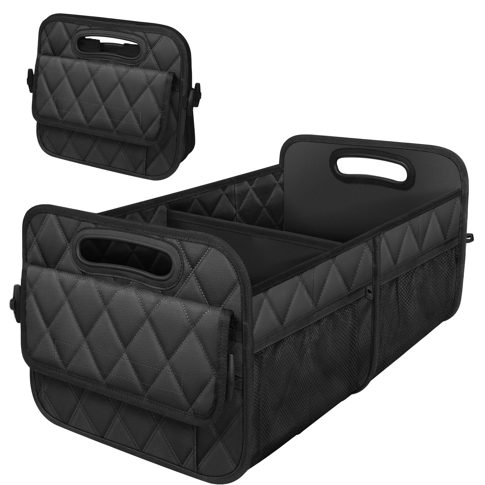 Deosk Car Trunk Organizer And Storage With 6 Big Pockets, Waterproof Polyester Trunk Organizer For Suv, Minivan, Truck (Large, B