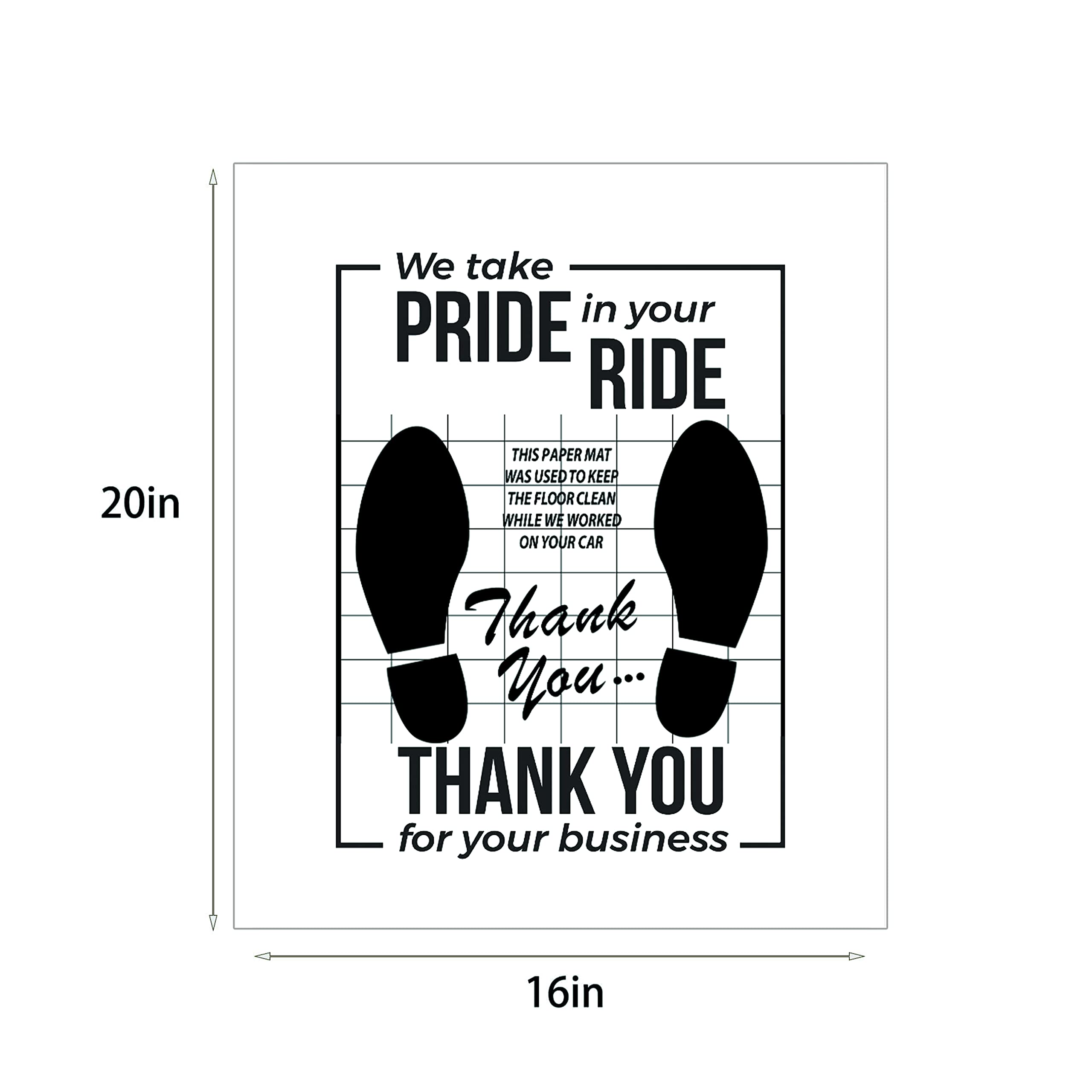 Chorming White Car Paper Floor Mats : 50 Pcs Disposable Floor Cars Auto Vehicles Automotive Mat Covers Protector Detailing Detai