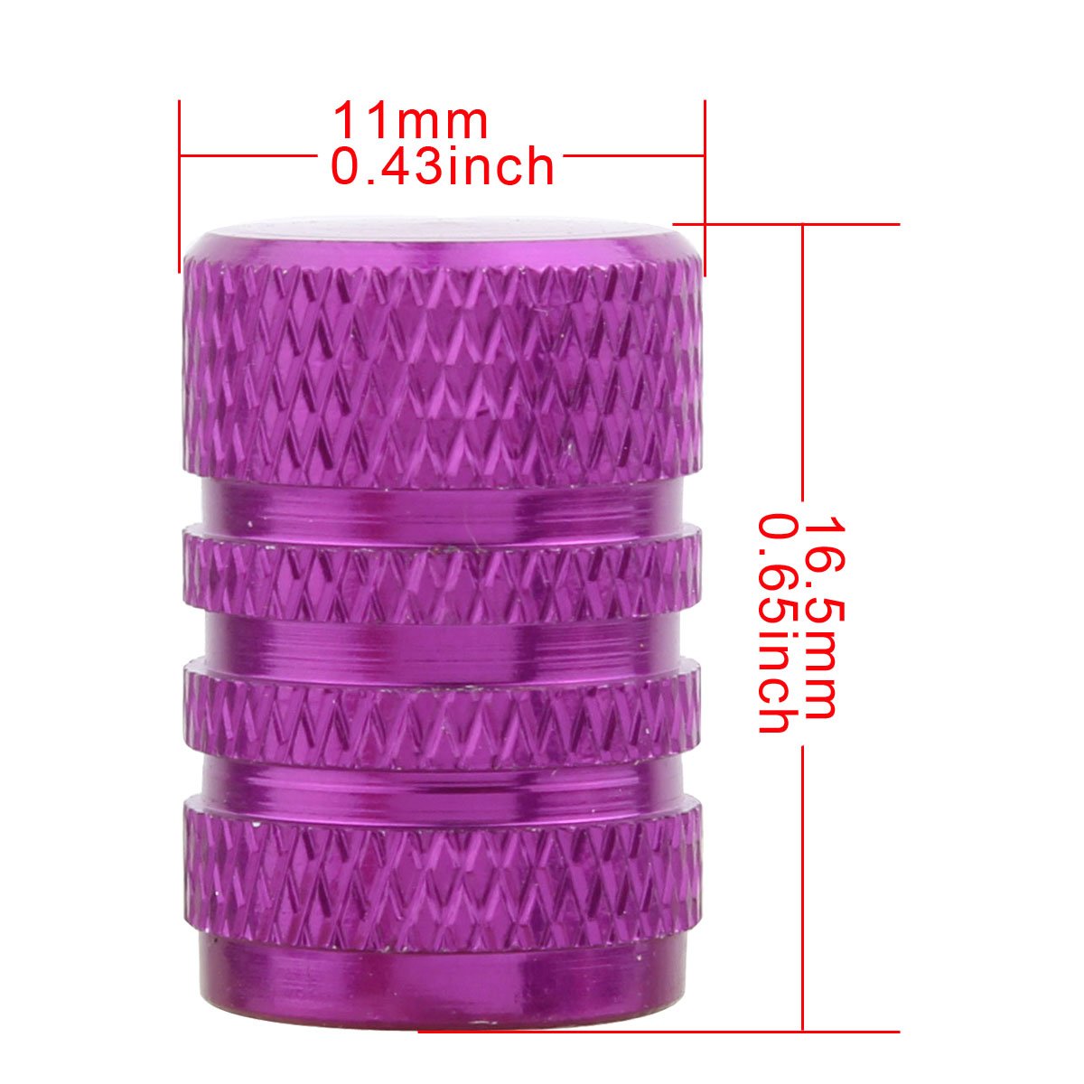 Tomall Purple Round Style Tire Valve Stem Caps Aluminum Alloy For Vehicle Rv 4Wd