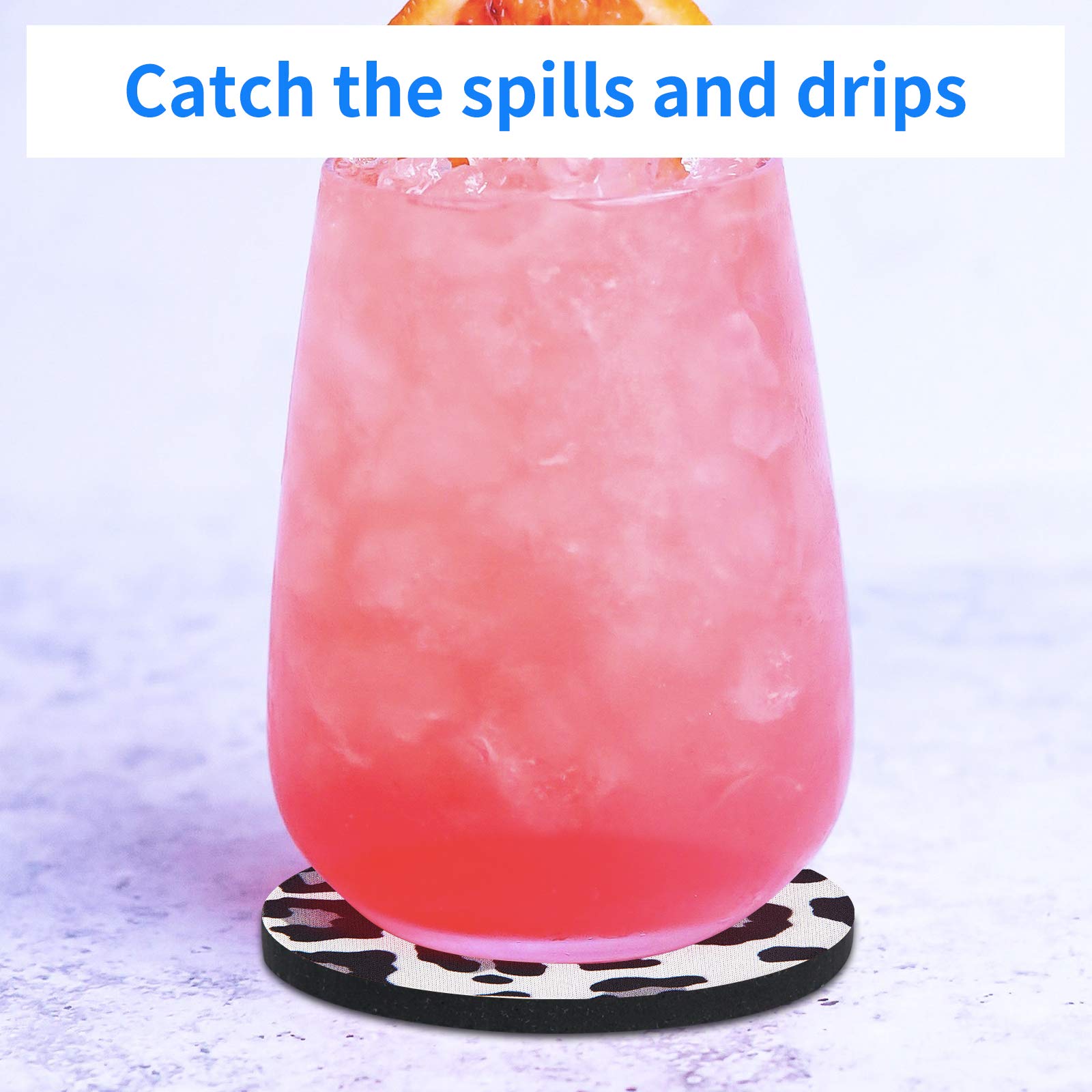 tifanso Car Cup Drink Holder Coaster, 2 Pack Car Coasters for Cup Holders, Cute Vehicle Accessories for Women and Girl (Snow Leo