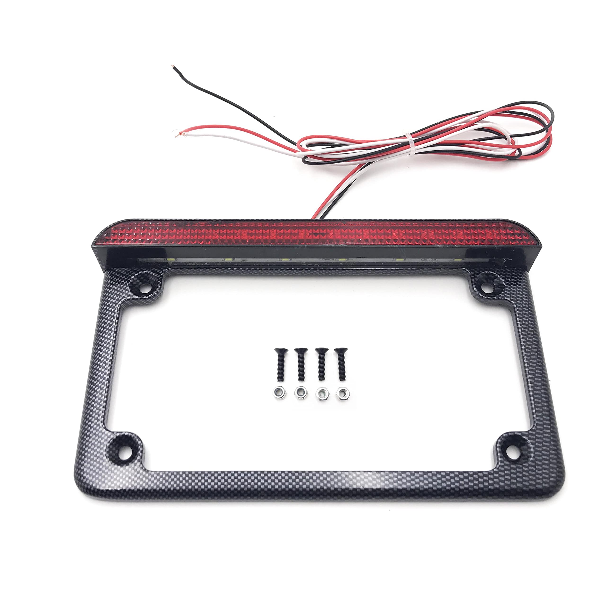 Httmt Mt294-002- 7''X4'' License Plate Frame 6'' Led Compatible With /Suzuki/Yamaha/Kawasaki/Harley