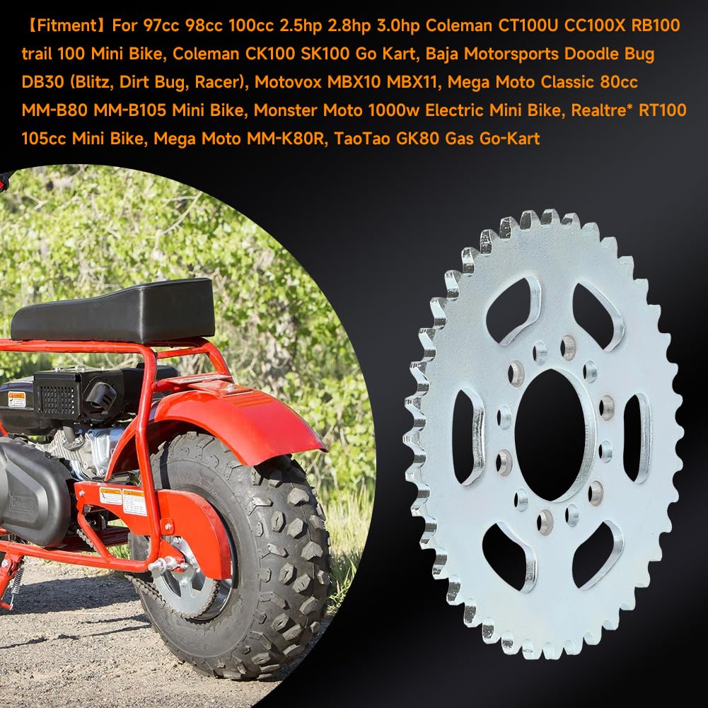 Fvrito 40 Tooth #35 Rear Drive Chain Sprocket For 97Cc 98Cc 2.8Hp Motovox Mbx10 Mbx11 Monster Moto 80Cc Coleman Ct100U Trail Ck1