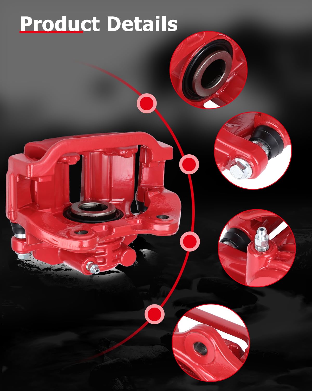 cciyu 18-B4726 18-B4727 Rear Left & Right Brake Calipers With Bracket For Cadillac,For Chevy,For GMC