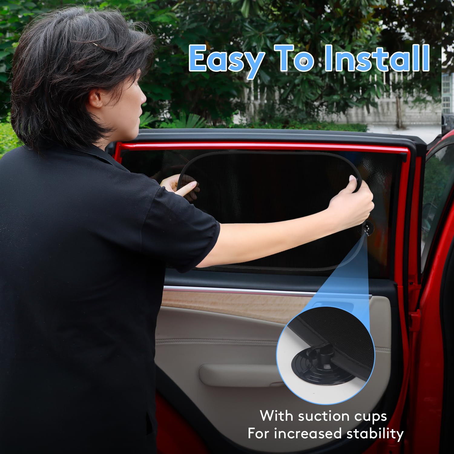 Car Window Shade for Baby (17''x14''), 2 Pack Car Window Shades, Sun Shade for Car Window Baby with Suction Cups, Complete Kids/