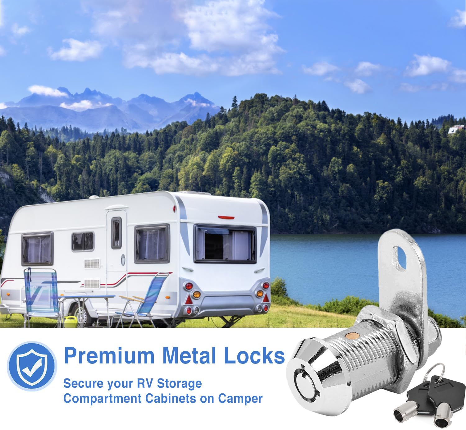 Cam Locks Rv Storage Locks With Keys(1 Inch 6Pack), Keyed Alike - Fits 3/4' Max Door Thickness