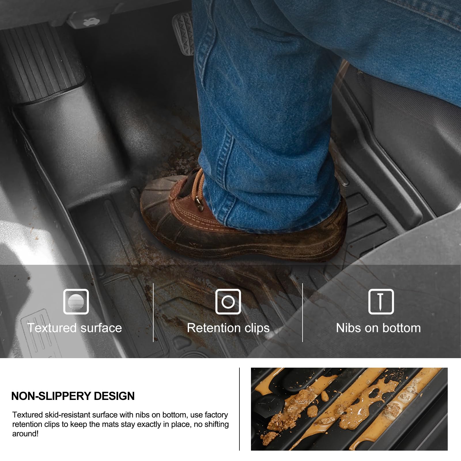 Kiwi Master Floor Mats & Cargo Mat For 2018-2024 Chevy Equinox/Gmc Terrain All Weather Mat Front & Rear 2 Row Seat Trunk Tray Tp