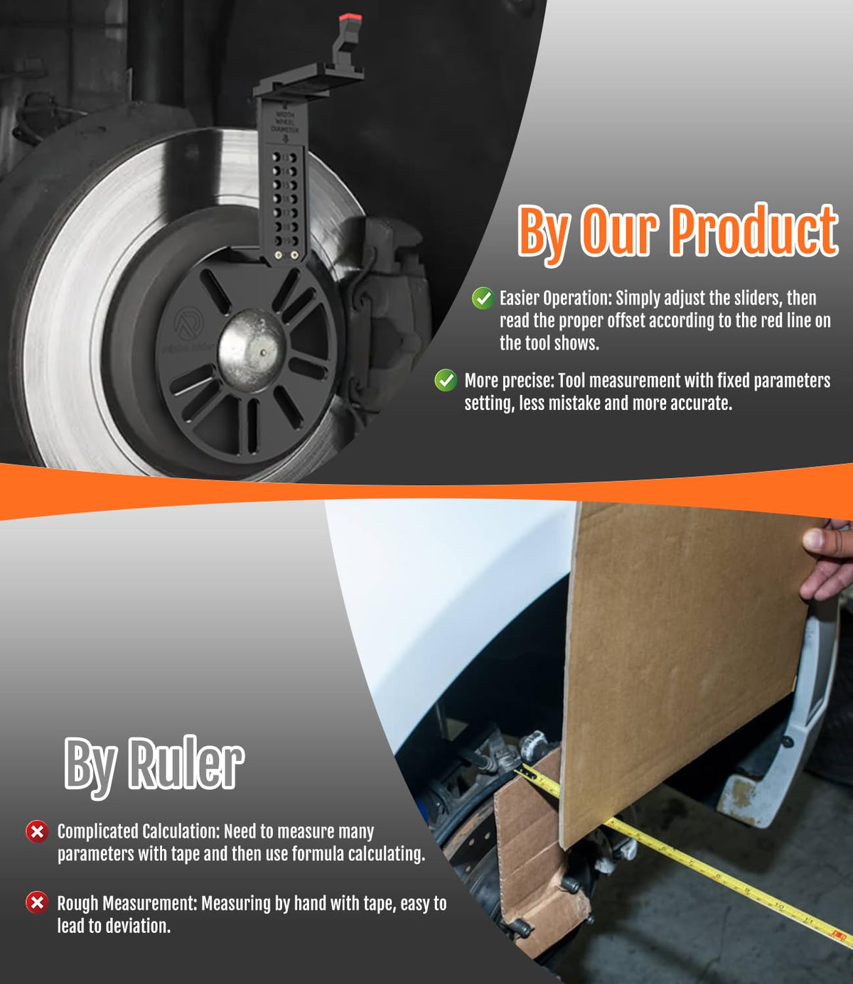 Alpha Rider Tool Alpha Rider Wheel Fitment Tool - Universal Car Wheel Offset Measuring ...