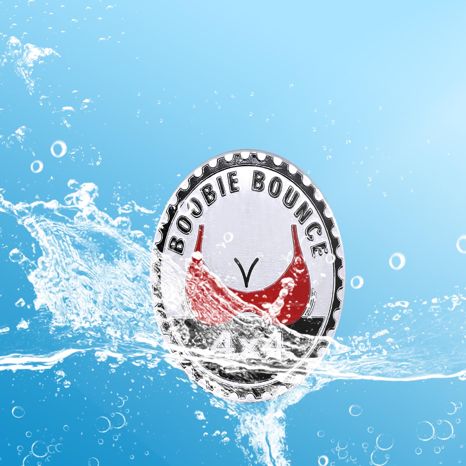 2 Pcs Booble Bounce Badge Rated Car Emblem, 4 X 4 Metal Automotive Badge, 3D Round Metal Car Badges Emblems, Car Badge Decals St