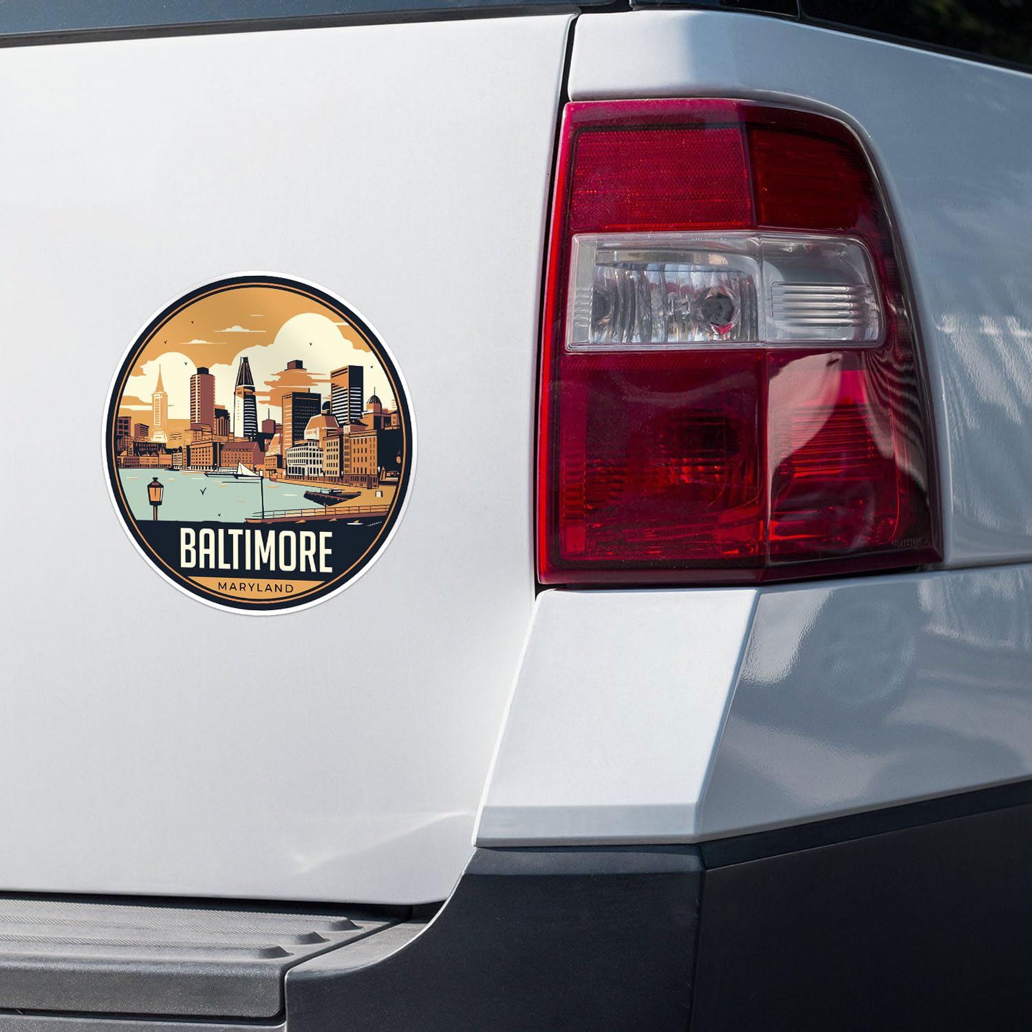 Baltimore City Sticker - Waterproof Vinyl Decal for Car Bumper, Laptop, Water Bottle, Wall, and Window, Size - 3'' Longer Side