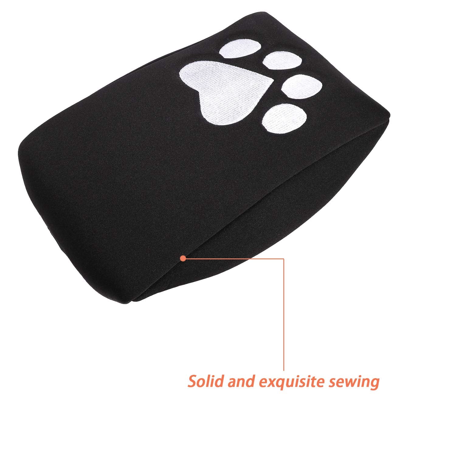 E-cowlboy Neoprene Center Console Armrest Pad Cover for Jeep Grand Cherokee 2011-2022, Black Dog Paw Print Design