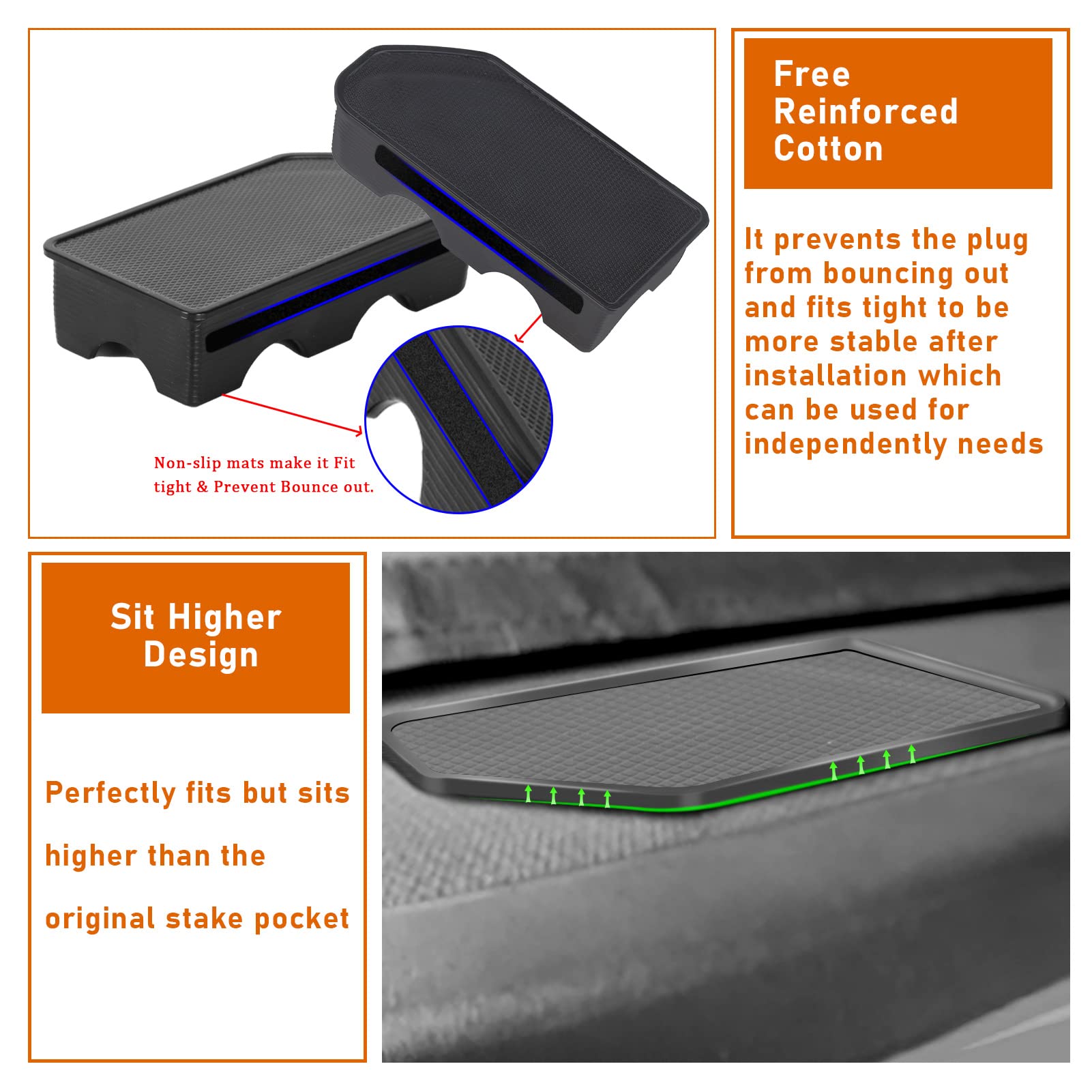 Bed Rail Stake Pocket Covers For 2014-2018 Chevy Silverado/Gmc Sierra 1500 And 2015-2019 Silverado/Sierra 2500/3500 Hd Accessori