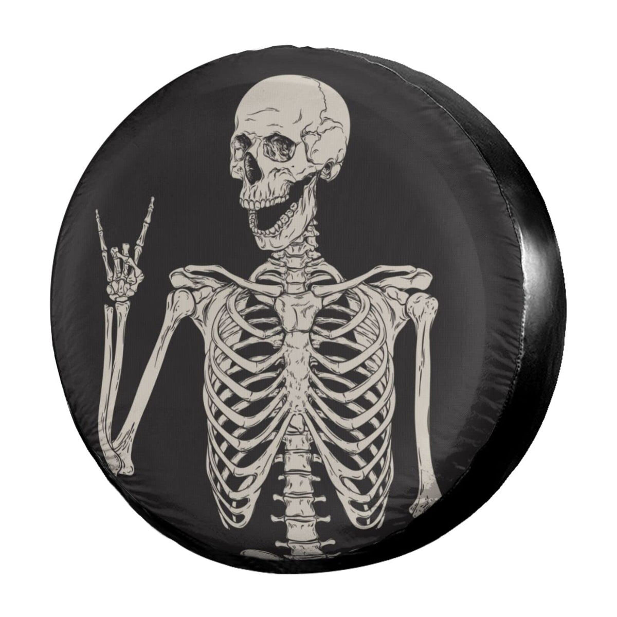 Dujiea Rock And Roll Skull Skeleton Spare Tire Cover, Universal Wheel Tire Cover Dust-Proof Tire Protectors For Trailer Rv Van S