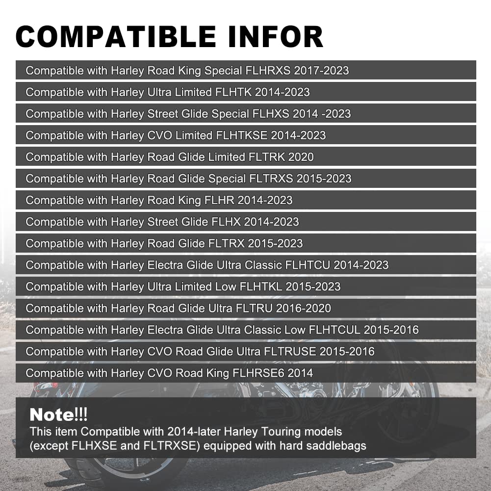 WATERWICH Black Saddlebag Latch Kit Saddle Bag Lifter Compatible with Harley Davidson Street Road King Electra Glide Ultra Limited FLHR FLHT FLHX FLHTK 2014-2023