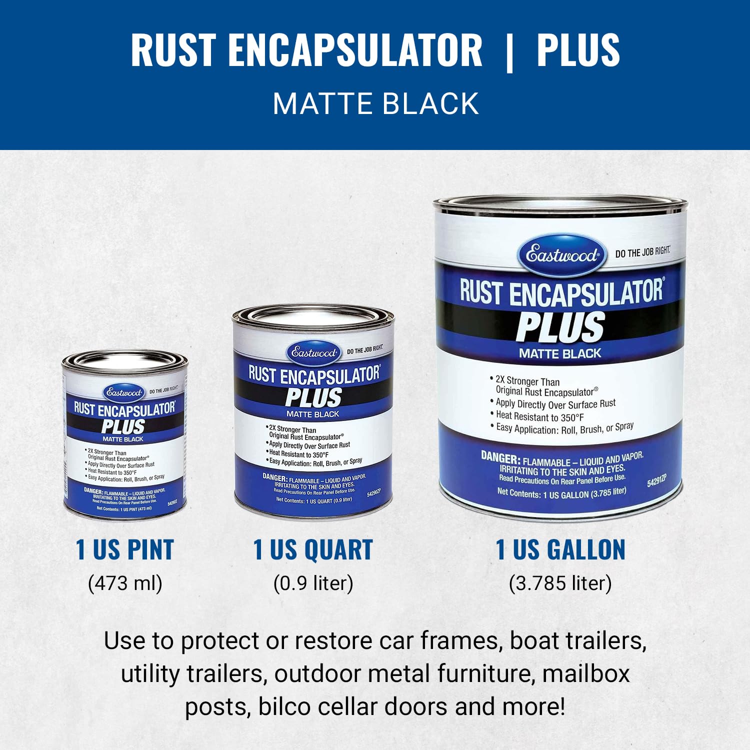 Eastwood Matte Black Rust Encapsulator Plus | Long Lasting Durable Finish 1 Coat Maximum Rust Protection | Heat Resistance Up To