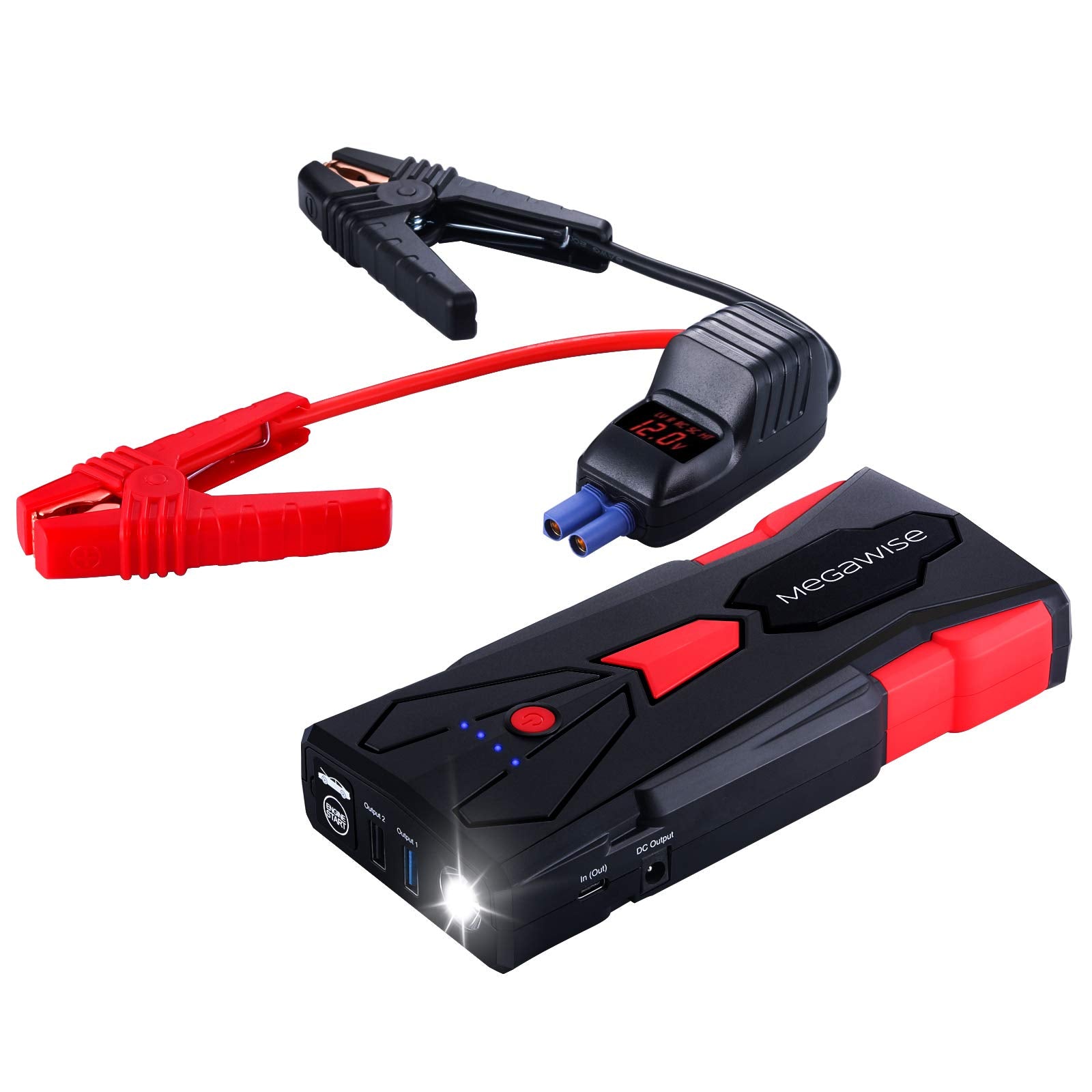 Megawise 1500A Peak 16800Mah Car Battery Jump Starter Booster (Up To 7L Gas Or 5L Diesel Engines), 12V Portable Power With Dual