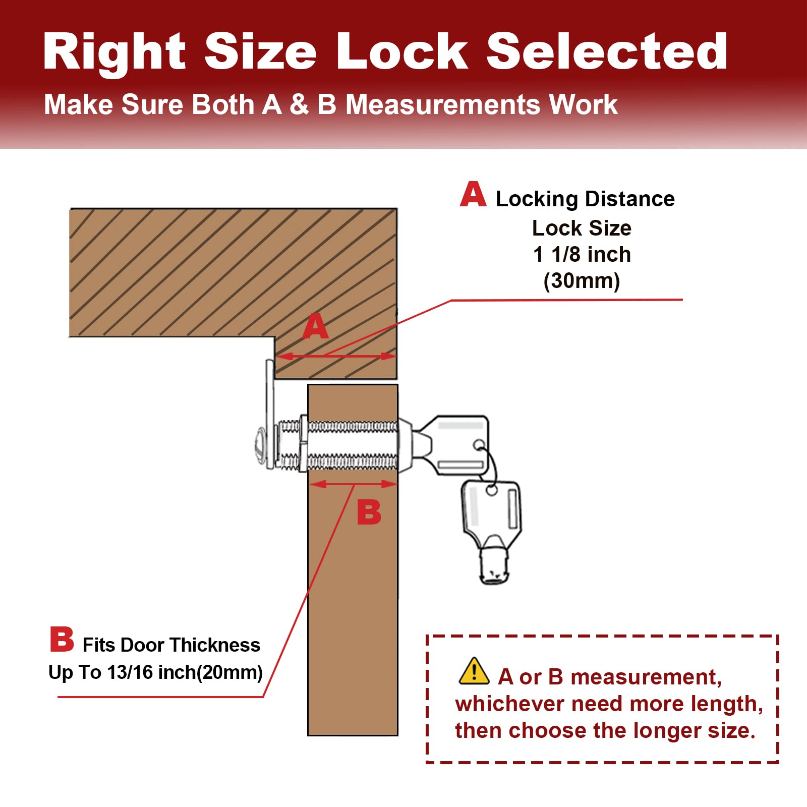 Naissian Rv Locks For Storage Door 1 1/8 Inch, Camper Storage Locks For Travel Trailer Compartment Cabinet Drawer With Keys 1 1/8', Pack Of 3 Locks With 6 Keyed Alike With Manual