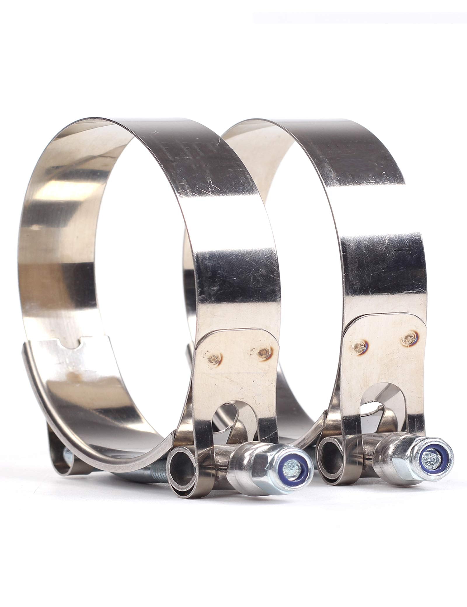 2Pcs 2-1/8'' 60Mm - 68Mm Stainless Steel T-Bolt Clamps Turbo Intake Intercooler Clamp
