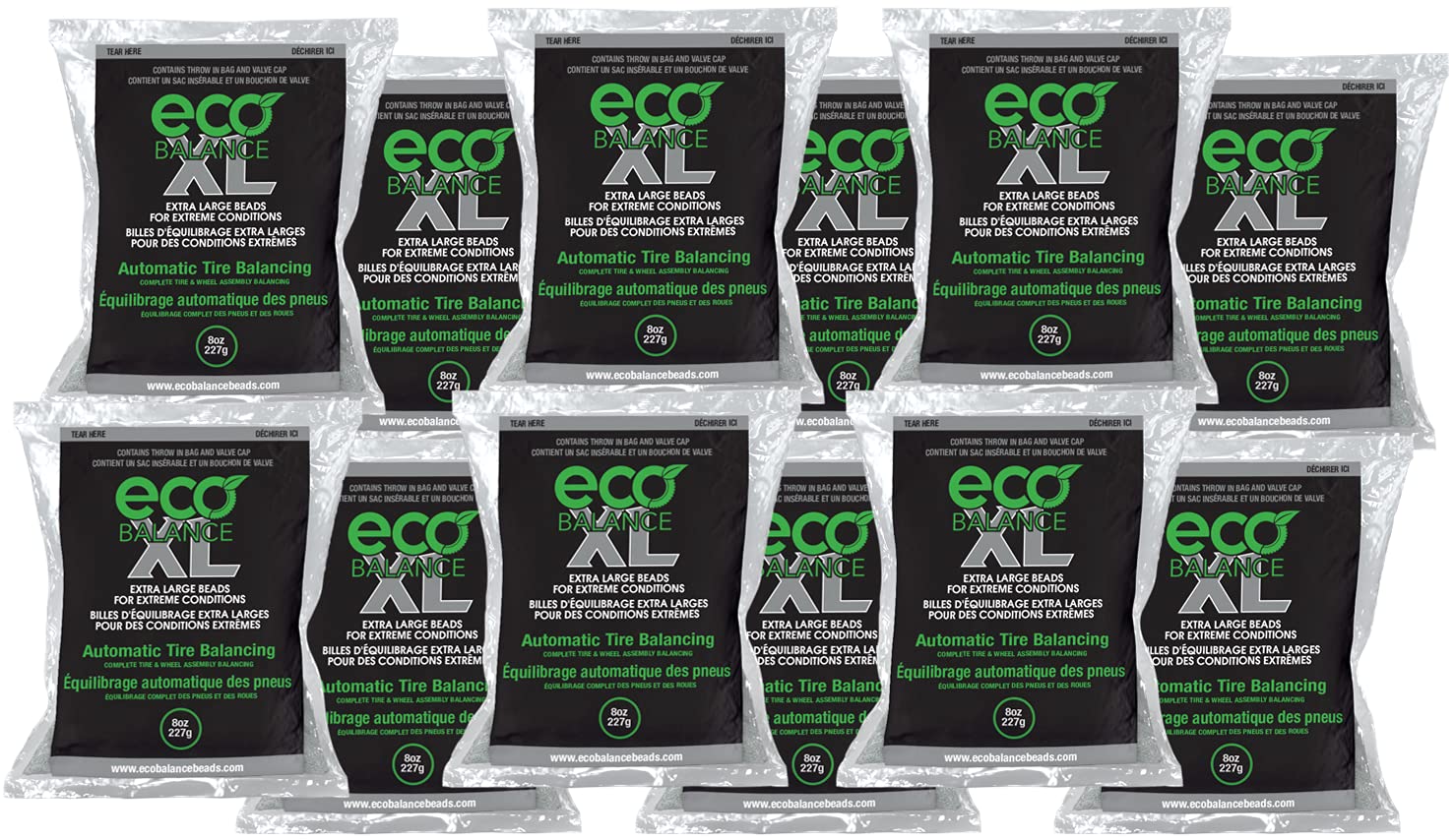 Eco Balance 08-Ecoxl12 Eco Xl Extreme Condition Tire/Wheel Balancing Beads - Off-Road Vehicles, Light Duty Truck Tires, (12) 8Oz