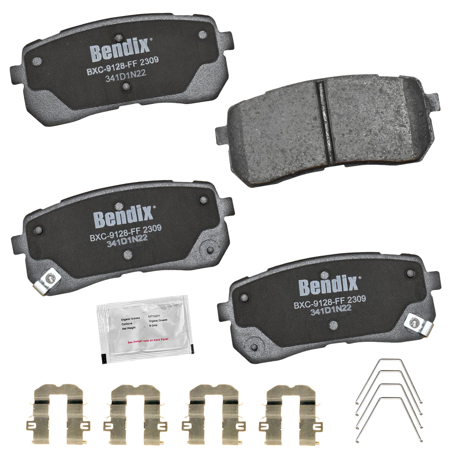 Bendix Priority1 Cfc2309 Ceramic Rear Brake Pads For Hyundai Veracruz 2012-2007, Kia Sedona 2021-2015