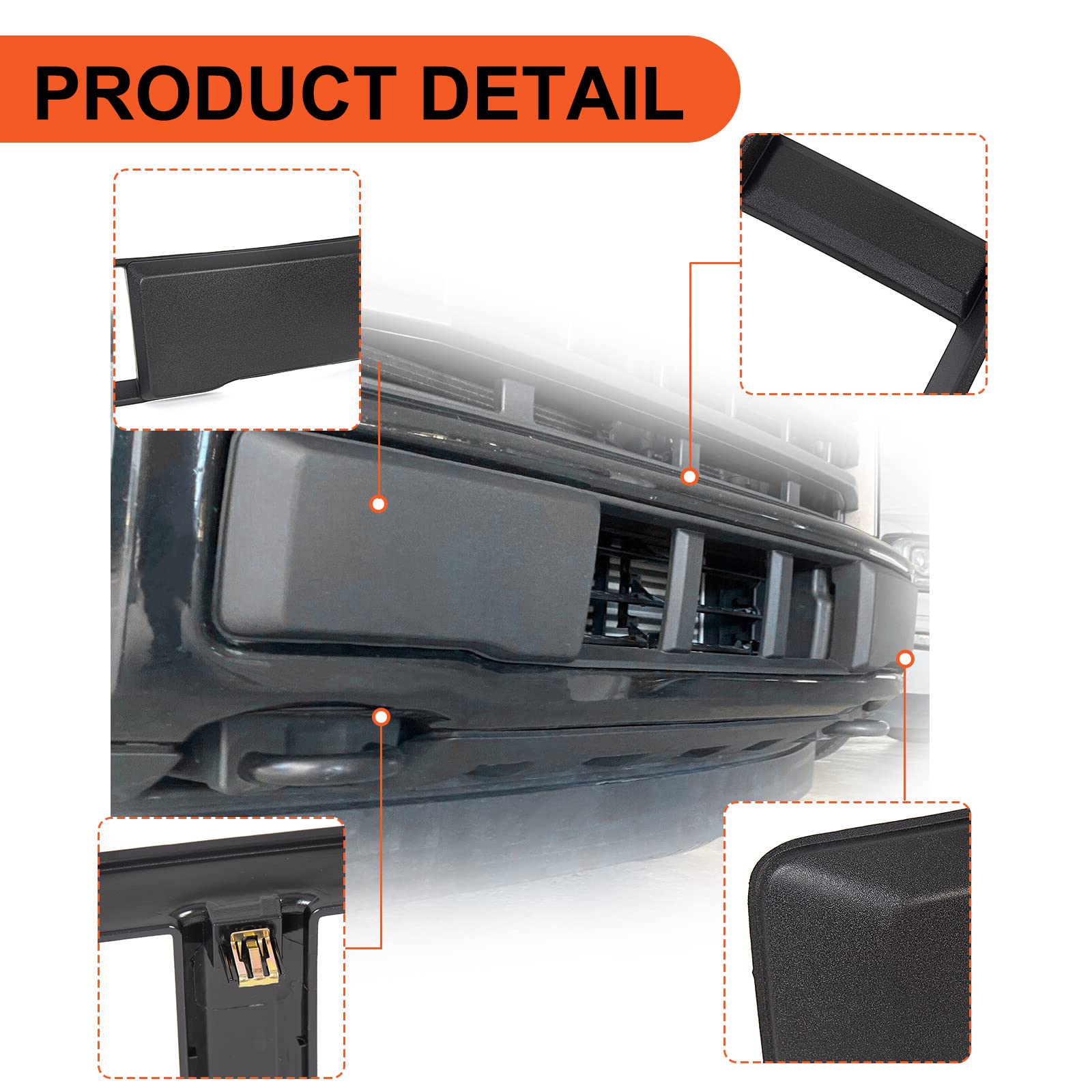 Ecotric Lower Grille Compatible With 2015-2017 Ford F-150 F150 Front Bumper Lower Grille Trim Panel Black Replacment For Fl3Z-17E810-Ca