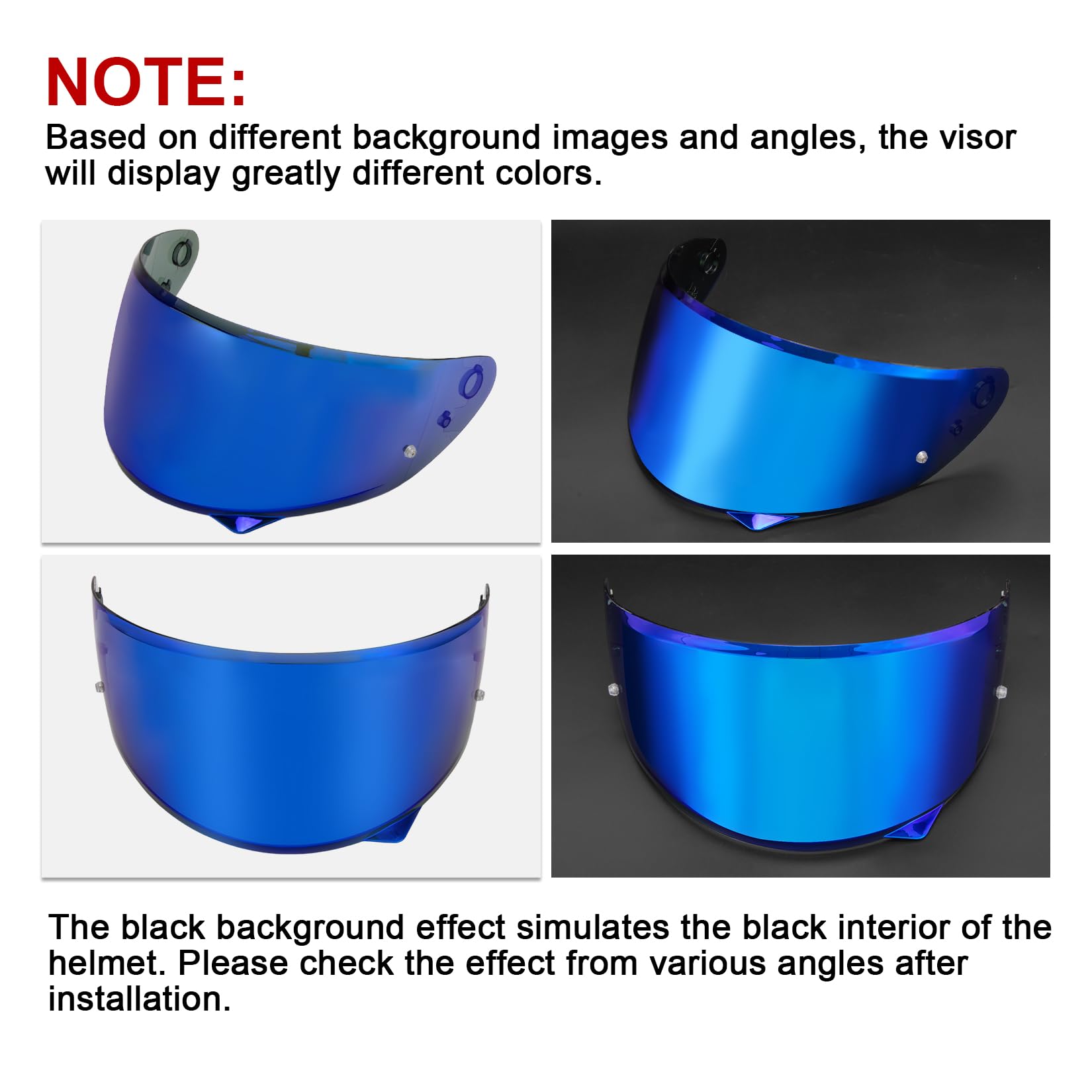 PSLER C10 Visor - C10 Tinted Visor HJ-34P Pinlock-Ready Helmet Face Shield for C10 HJ 34P,Deep Blue