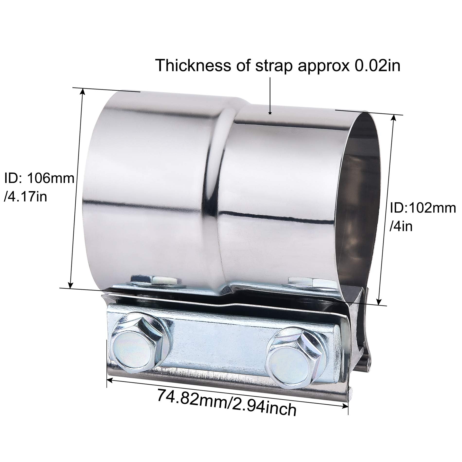 Zfbb4.0 Lap Joint Band Clamp Exhaust Clamps Pipe Repair Parts Stainless Steel