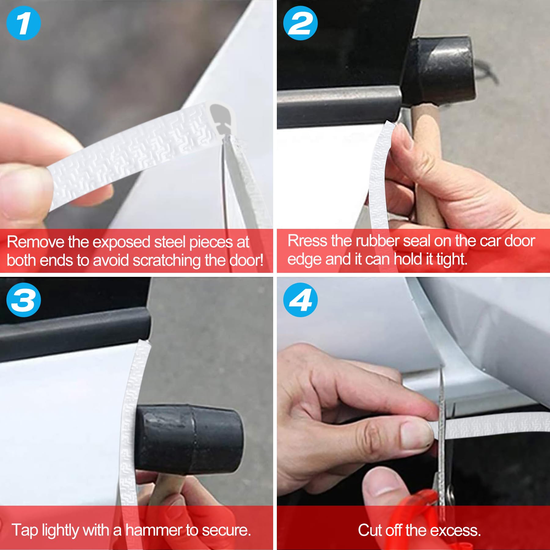 Myfamirea16.4 Ft(5M) Car Door Edge Guards U Shape Edge Trim Rubber Seal Protector Rubber Car Door Protector Car Protection Door