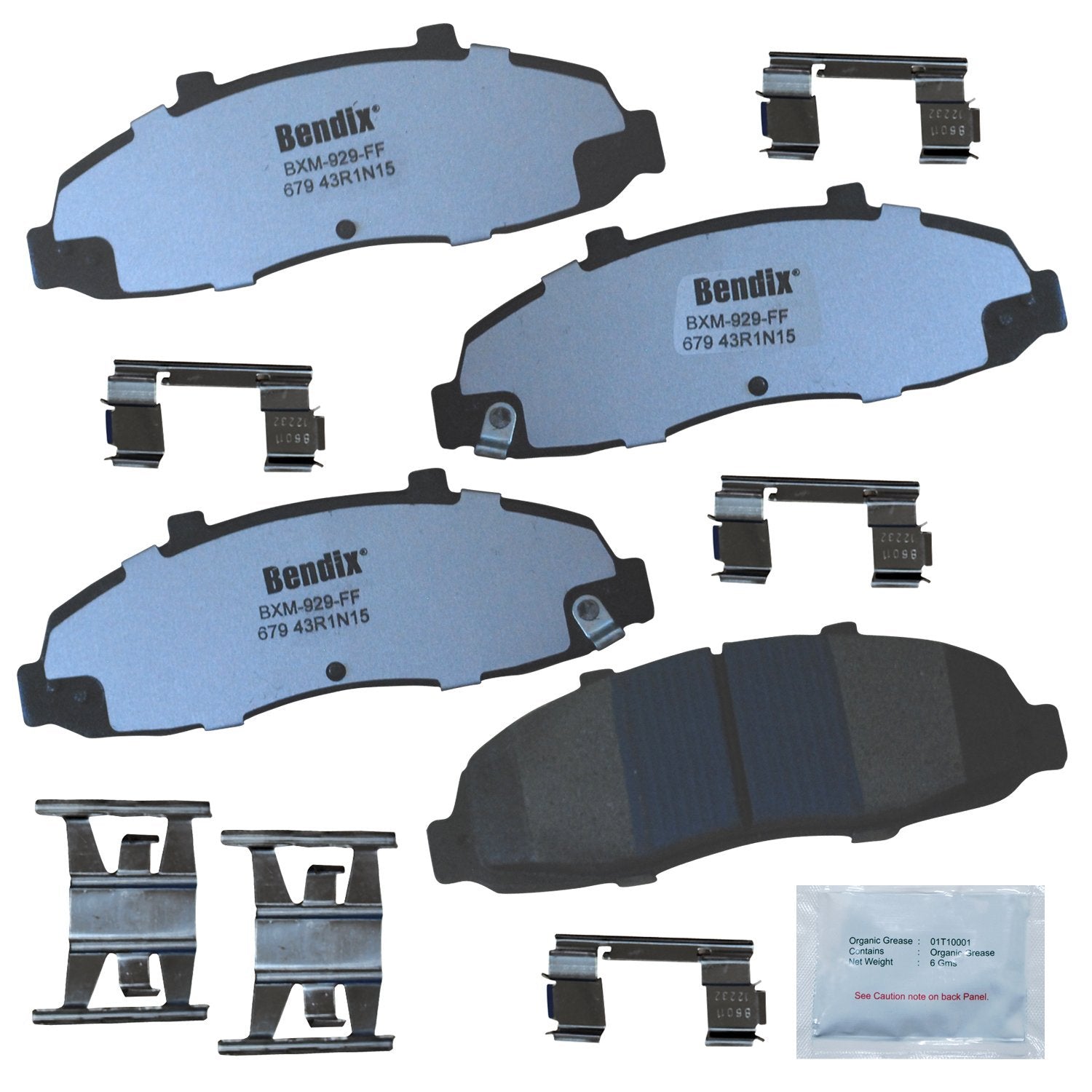 Bendix Fleet Metlok Mkd679Fm Semi-Metallic Front Brake Pads For Ford F-150 2003-1997, F-150 Heritage 2004, F-250 2007-2000, Lobo