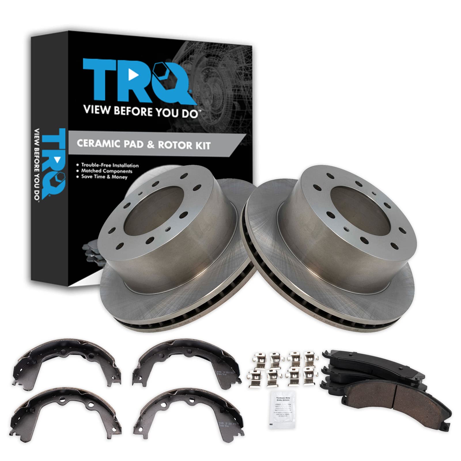 Trq Ceramic Brake Pad & Rotor Kit Compatible With 2013-2017 Chevrolet 2013-2017 Gmc