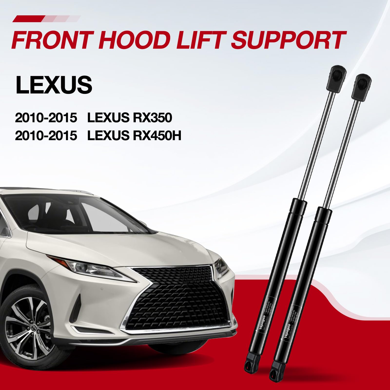 Vepagoo 6755 Front Hood Lift Supports Gas Shocks Struts Spring Compatible With 2010-2015 Lexus Rx350,2010-2015 Lexus Rx450H, Pm3