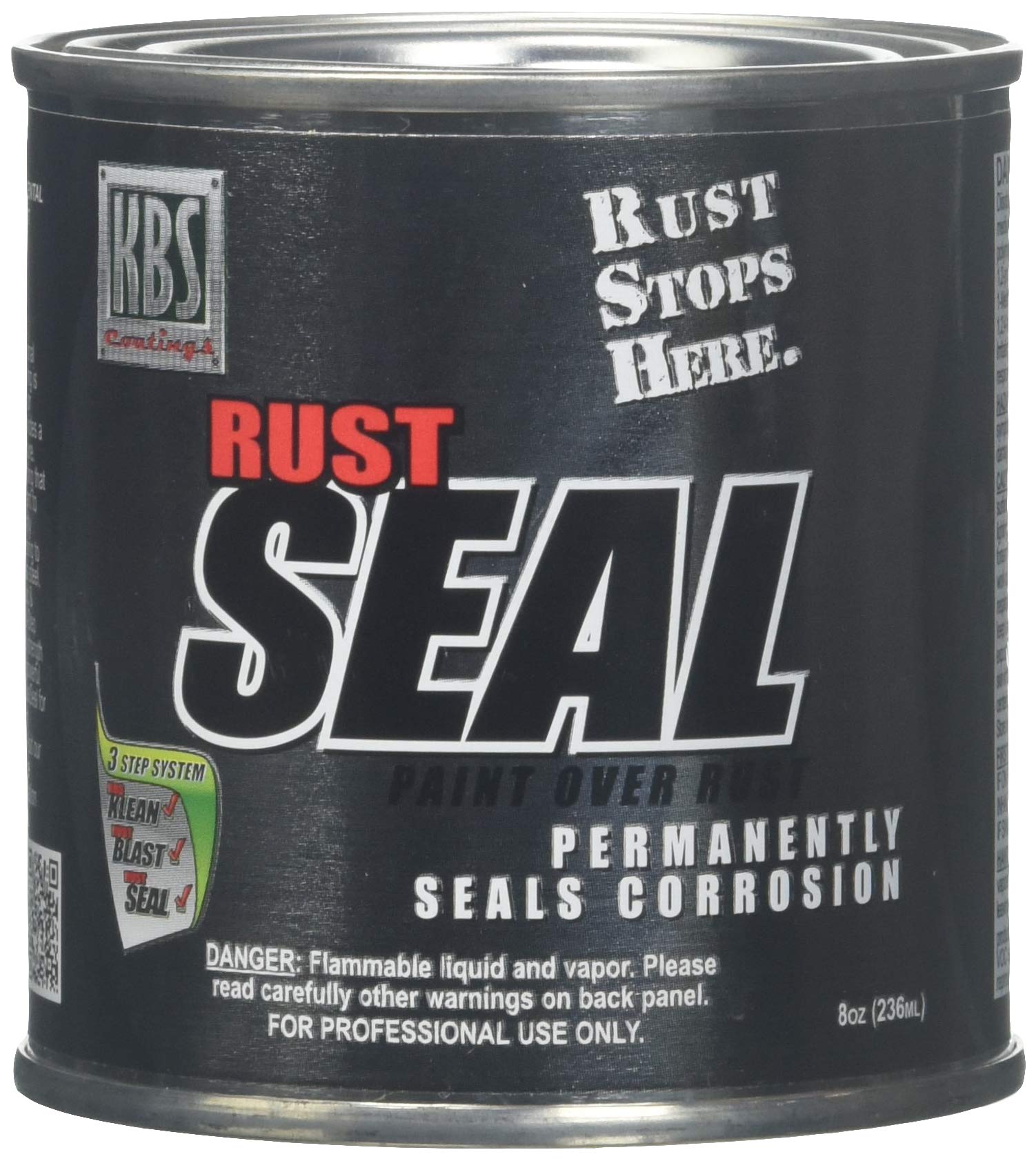 Kbs Coatings 4202 Satin Black Rustseal - 8 Fl. Oz.