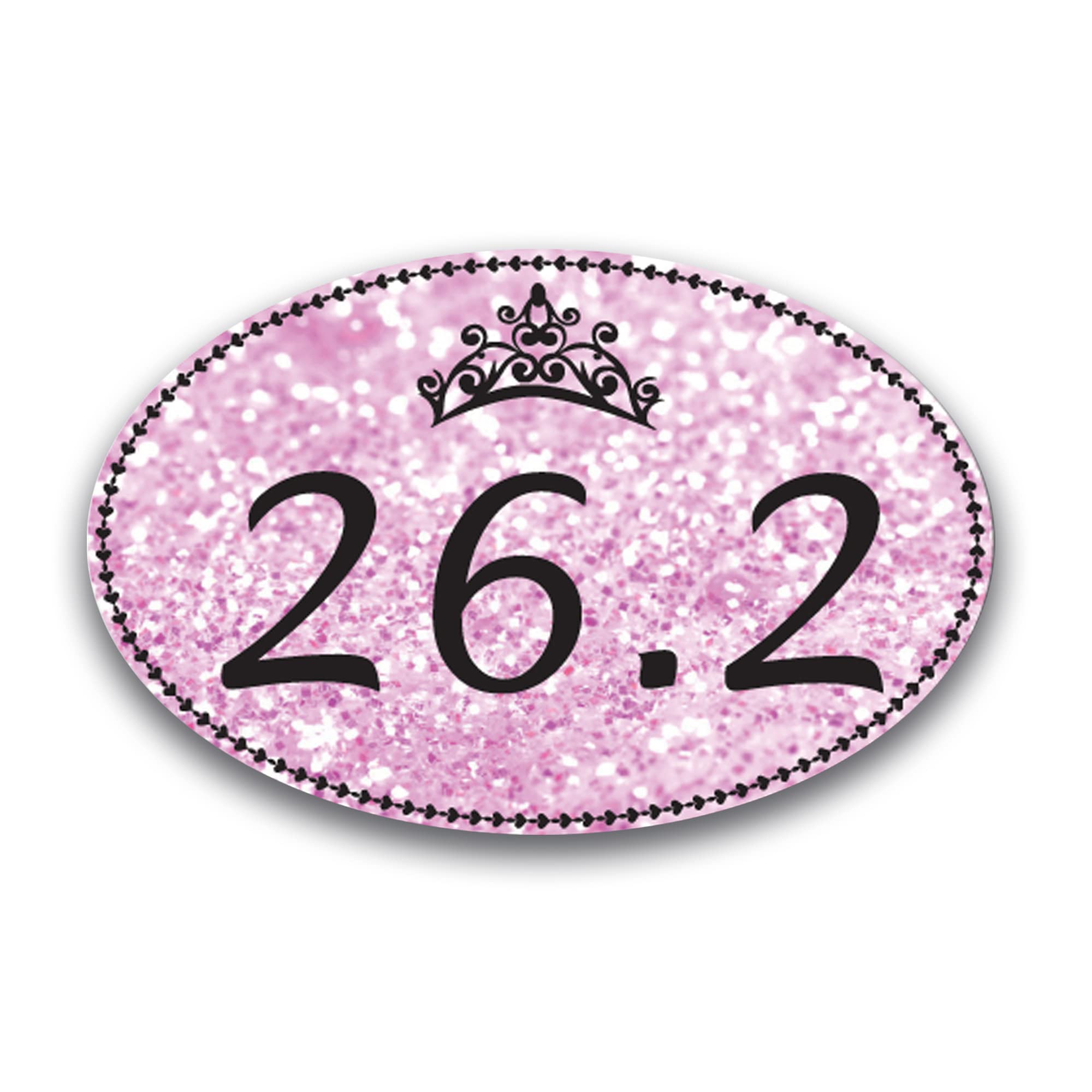 Magnet Me Up 26.2 Marathon Pink Princess Oval Magnet Decal, 4X6 Inches, Heavy Duty Automotive Magnet For Car Truck Suv
