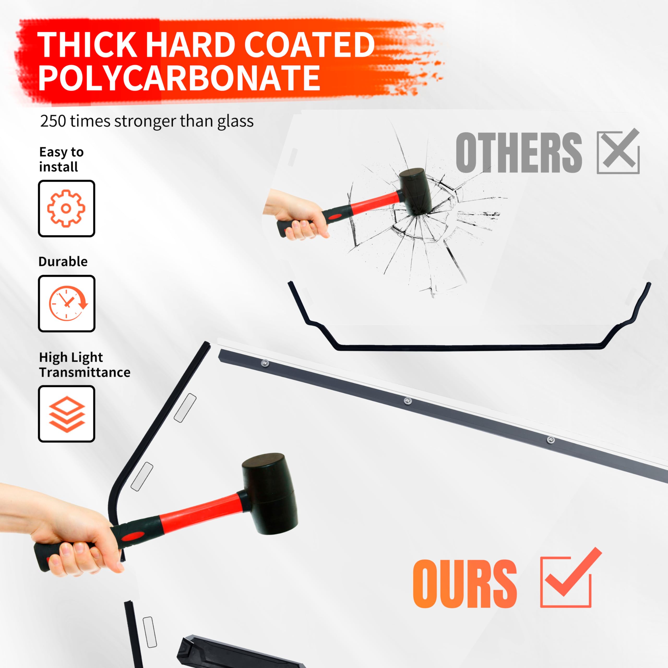 SAUTVS Full Windshield for CFMOTO ZForce 950 20-24, Hard Coat Poly Clear Vented Front Full Windscreen for CFMOTO ZForce 950 H.O.