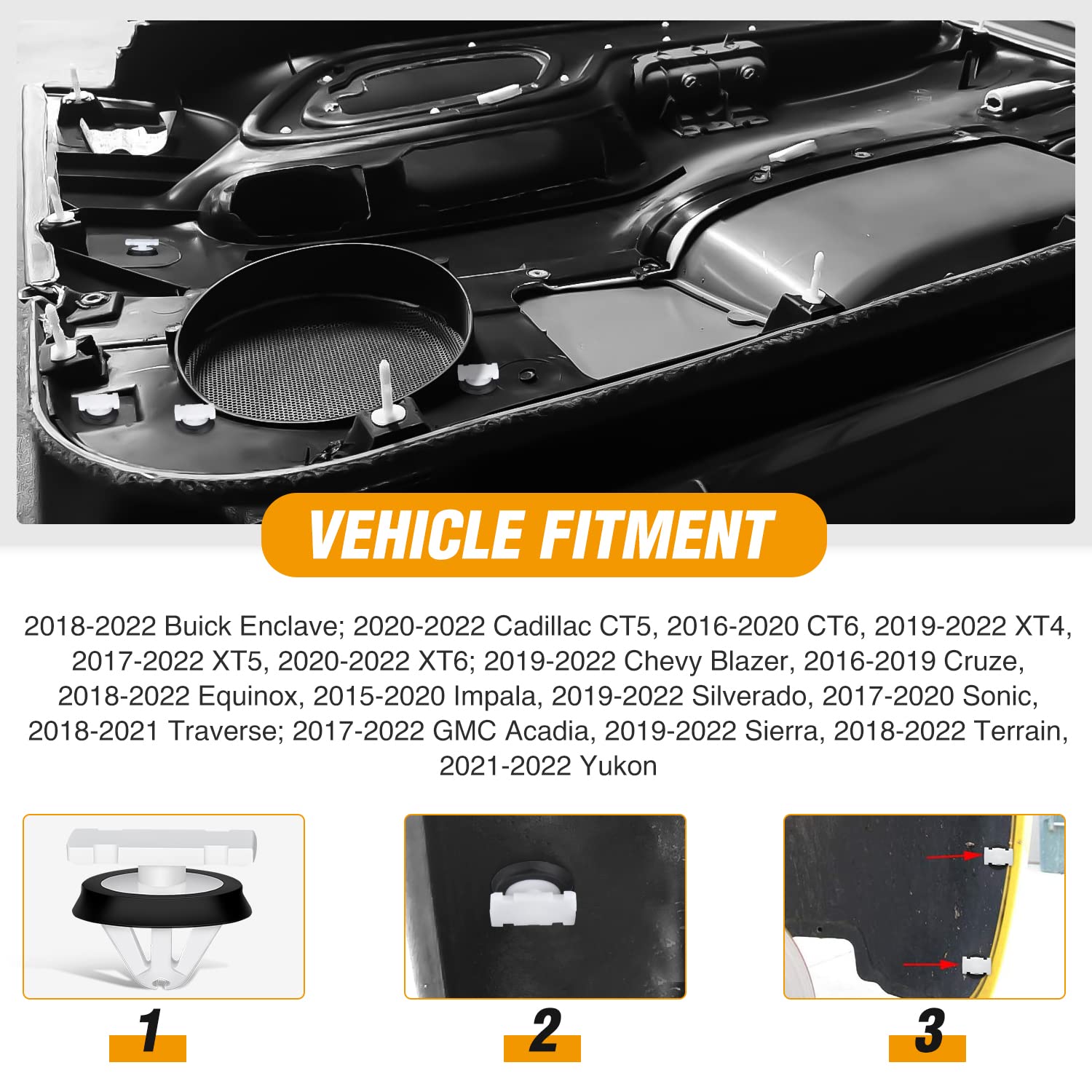 Gooacc 30Pcs Body Side Exterior Trim Moulding Clip With Sealer For Gm 11547581 Chevrolet Buick Cadillac Gmc Enclave Ct6 Xt5 Xts