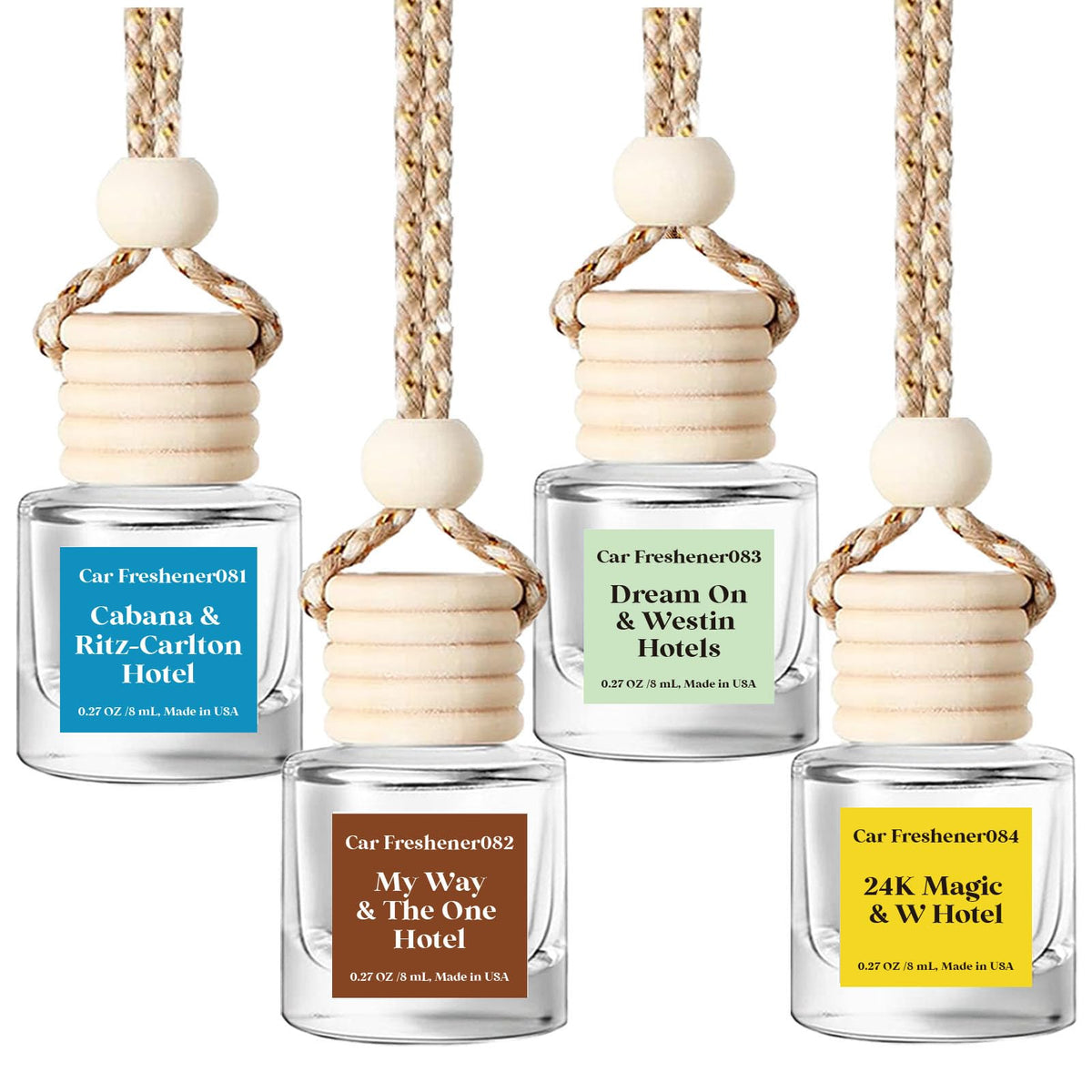 Car Air Freshener Hanging Diffuser, Essentials Oil Car Fresheners for Car Long Lasting Fragrance Car Air Diffusers, Made in USA 