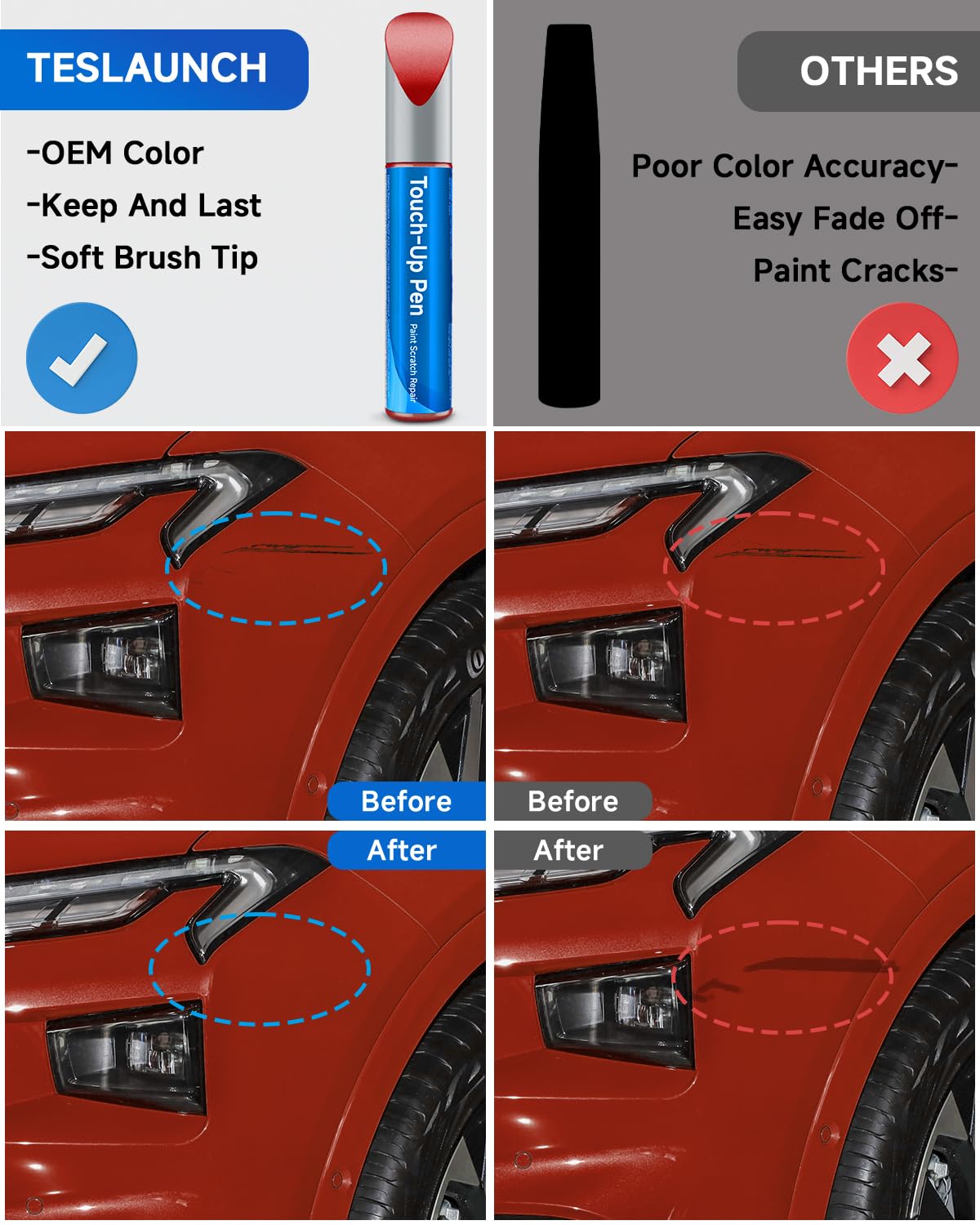PQ Race Red Touch Up Paint Compatible with Ford Exact Match Touch Up Paint Car Scratch Repair