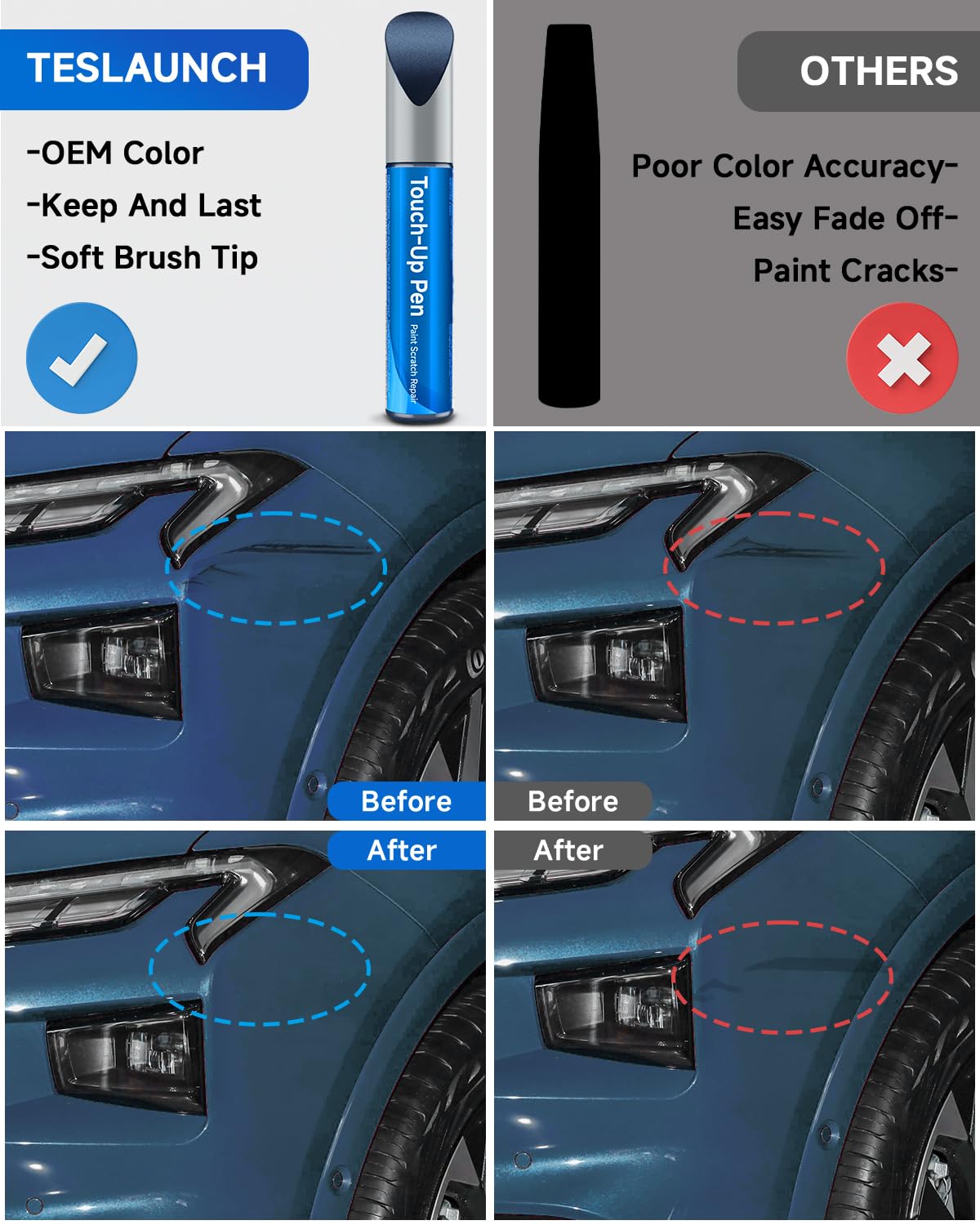 N1 Blue Jeans Metallic Touch Up Paint Compatible with Ford Exact Match Touch Up Paint Car Scratch Repair