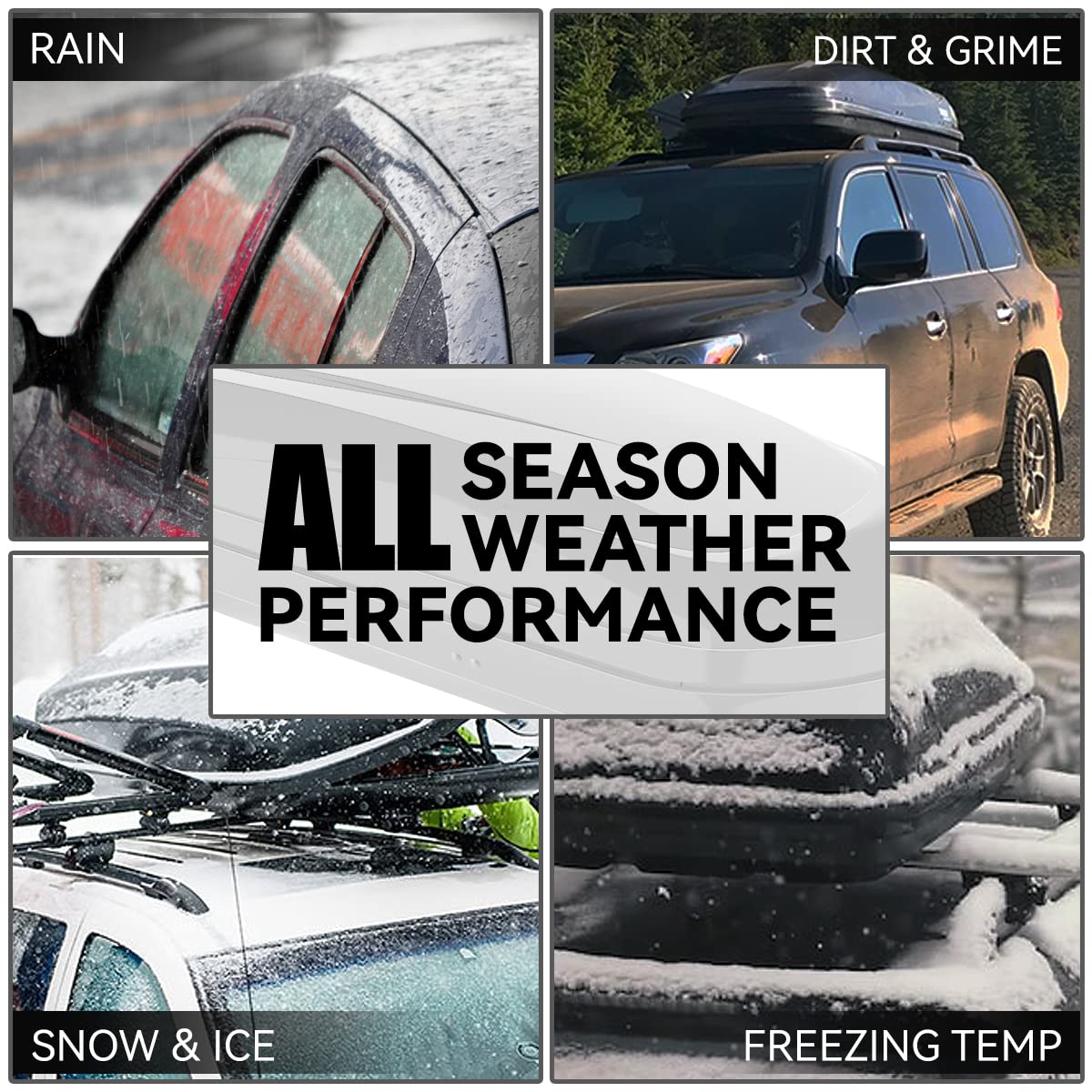 DNA MOTORING Rooftop Cargo Box Carrier Lockable Heavy Duty Car Top Storage Case, Capacity 110 Lbs, 53 L x 34 W x 15 H, 11