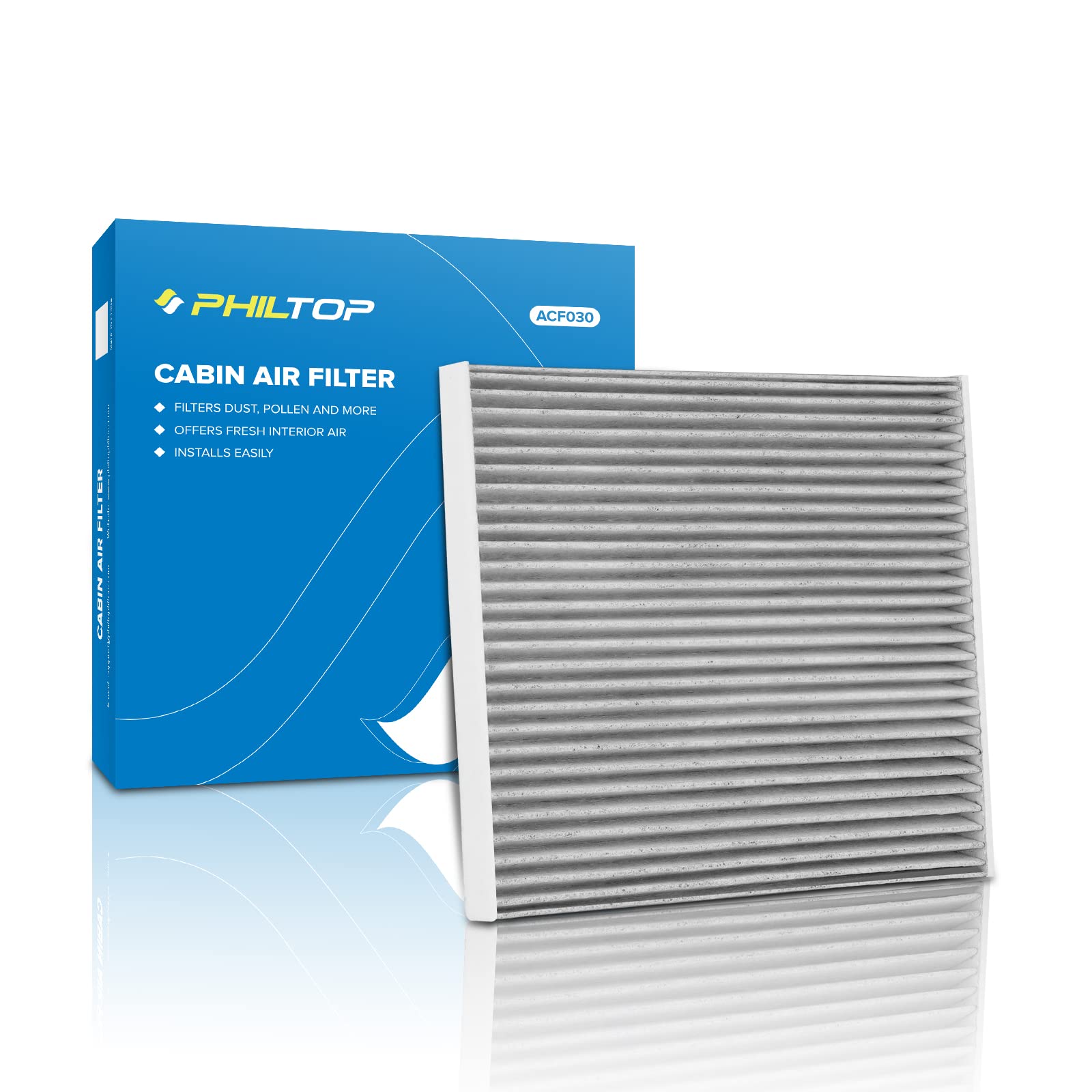 Philtop Acf030 (Cf12000) Cabin Air Filter, Replacement For Cherokee (2014-2018) Premium Cabin Filter With Activated Carbon Filte