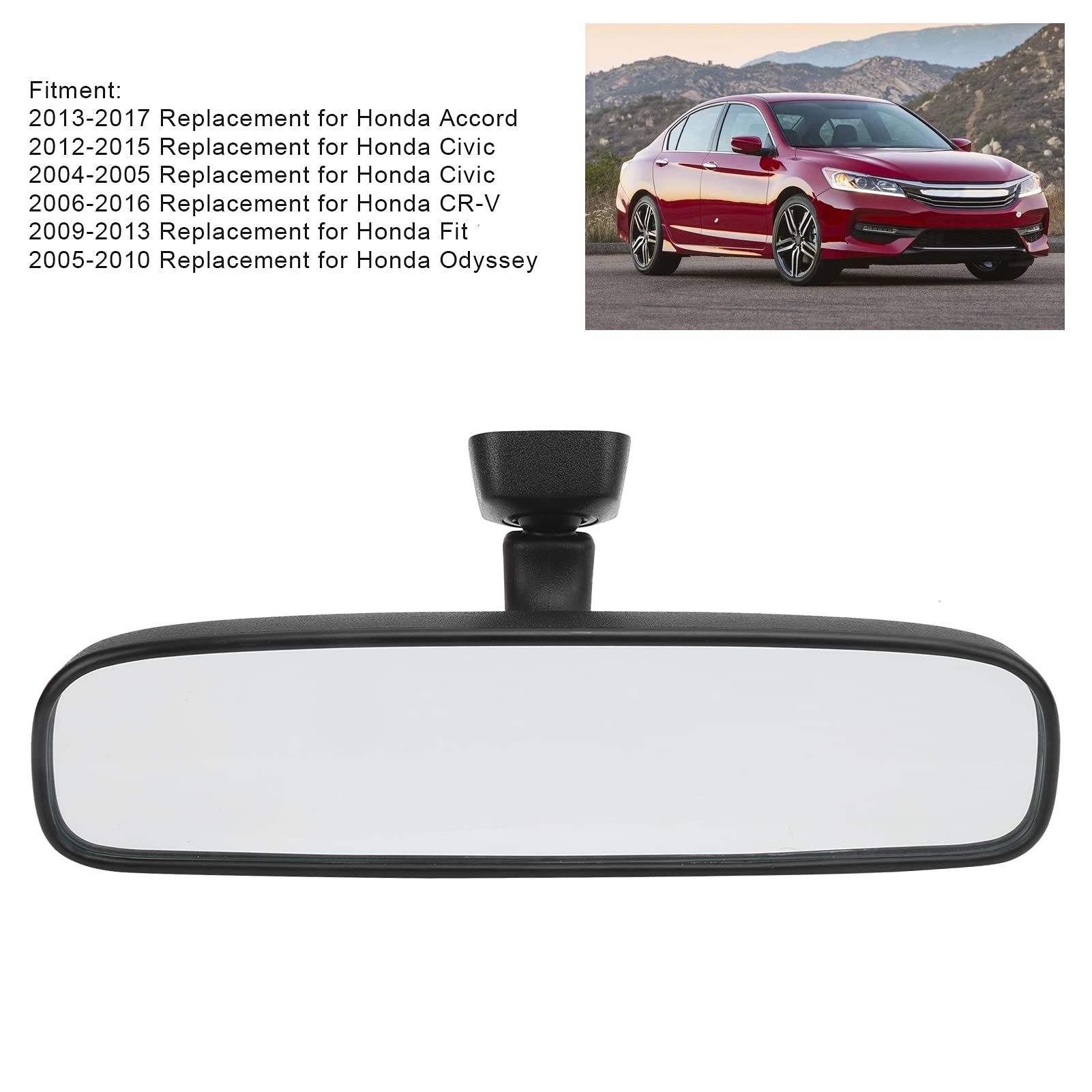 Acouto Rear View Mirror 76400-Sea-004 For Honda Accord/For Civic/For Crv, Car Interior Rear View Mirror Replacement 76400-Sea-014 76400-Sea-024 76400-Sea-A24
