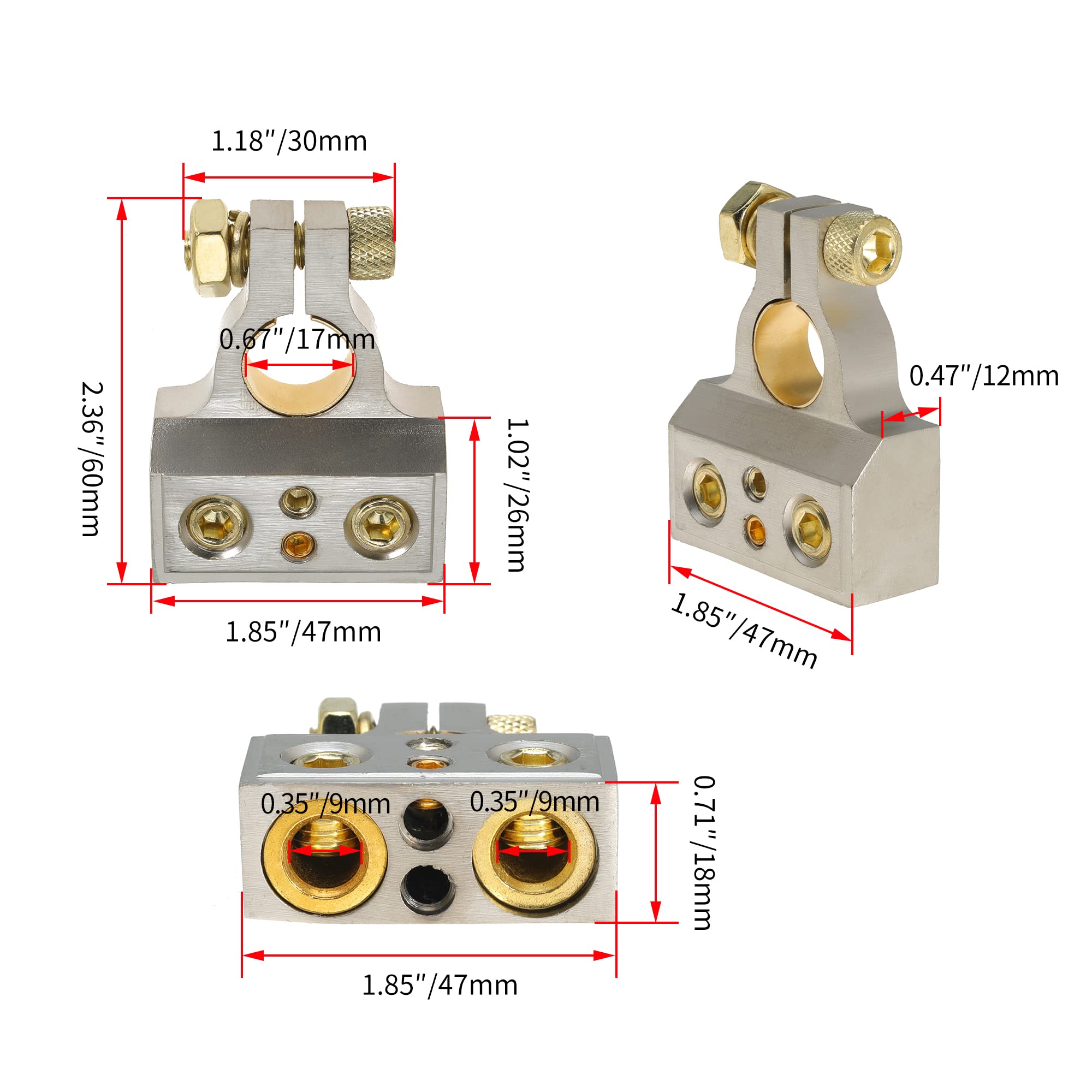 2 Awg Battery Cable 2 Gauge Battery Inverter Cables With 3/8 In Lugs Pure Copper Power Inverter Wire Set For Solar Marine Boat R