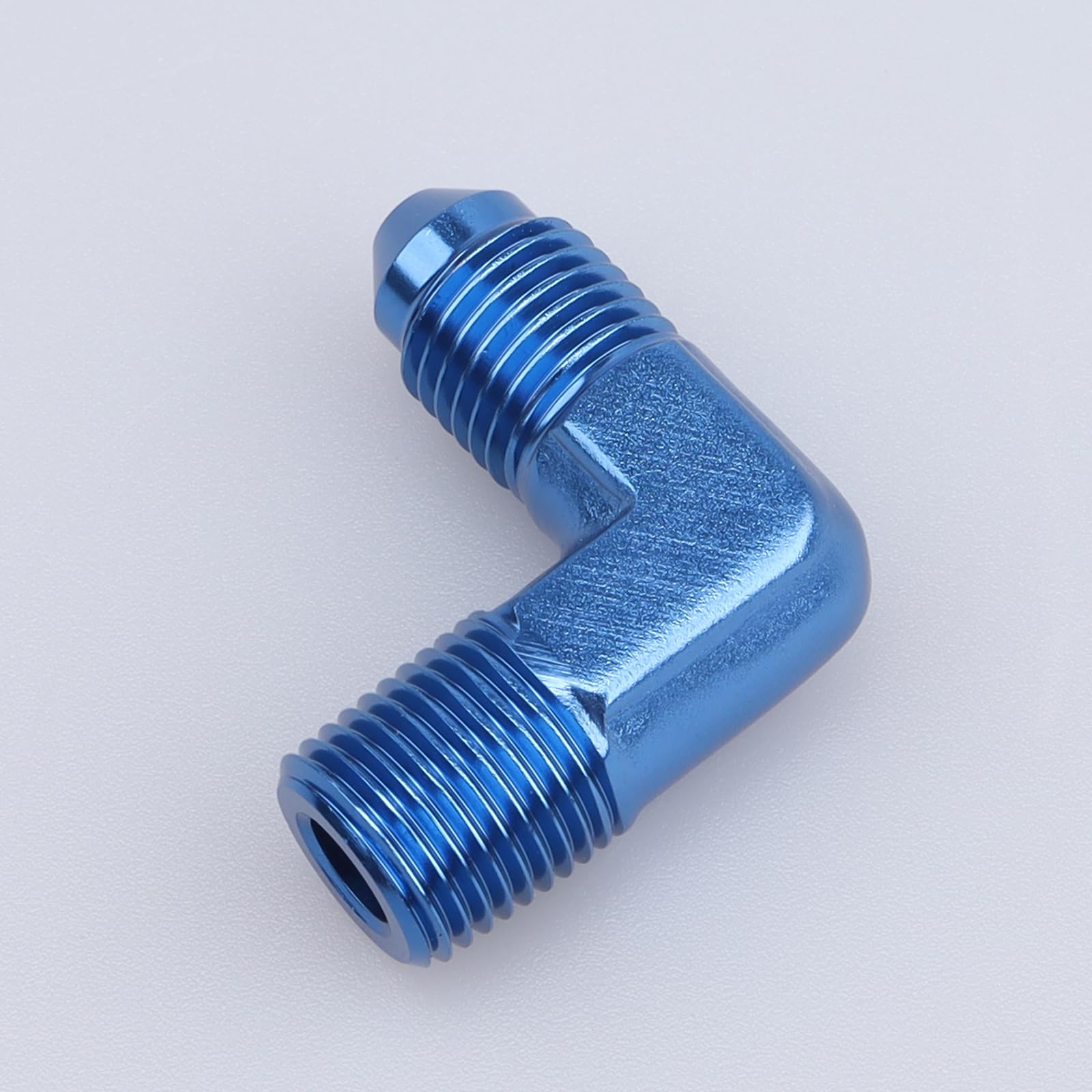 Ac Performance 90 Degree Elbow -3 An Male To 1/8'' Npt Male Fitting Adapter Connector Aluminum Blue