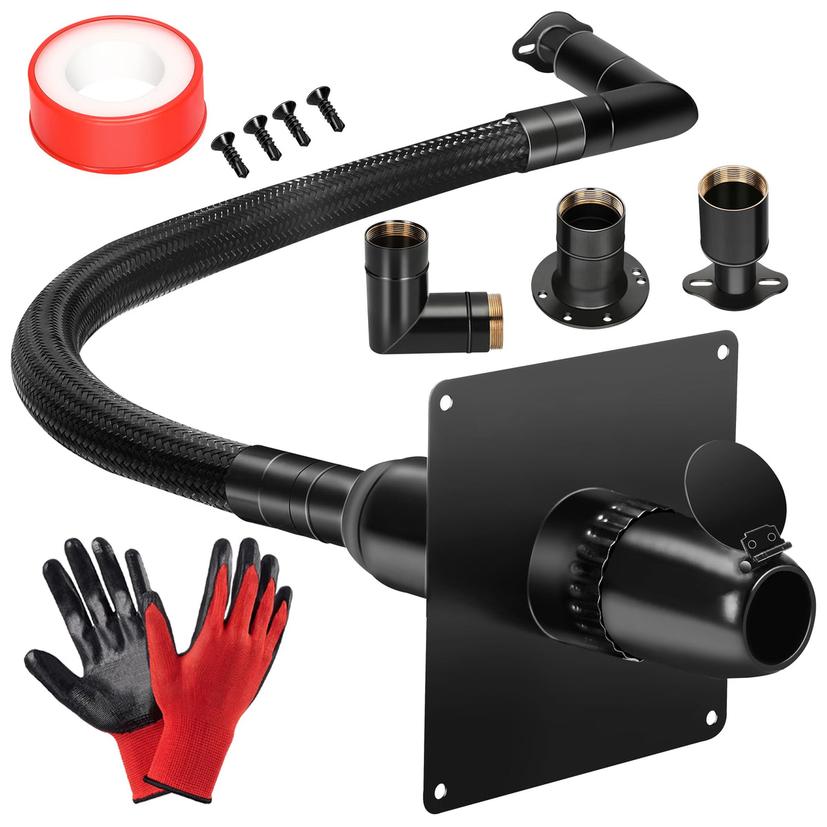2025 Upgrade Generator Exhaust Extension Silencer Kit with Two Universal Adapters