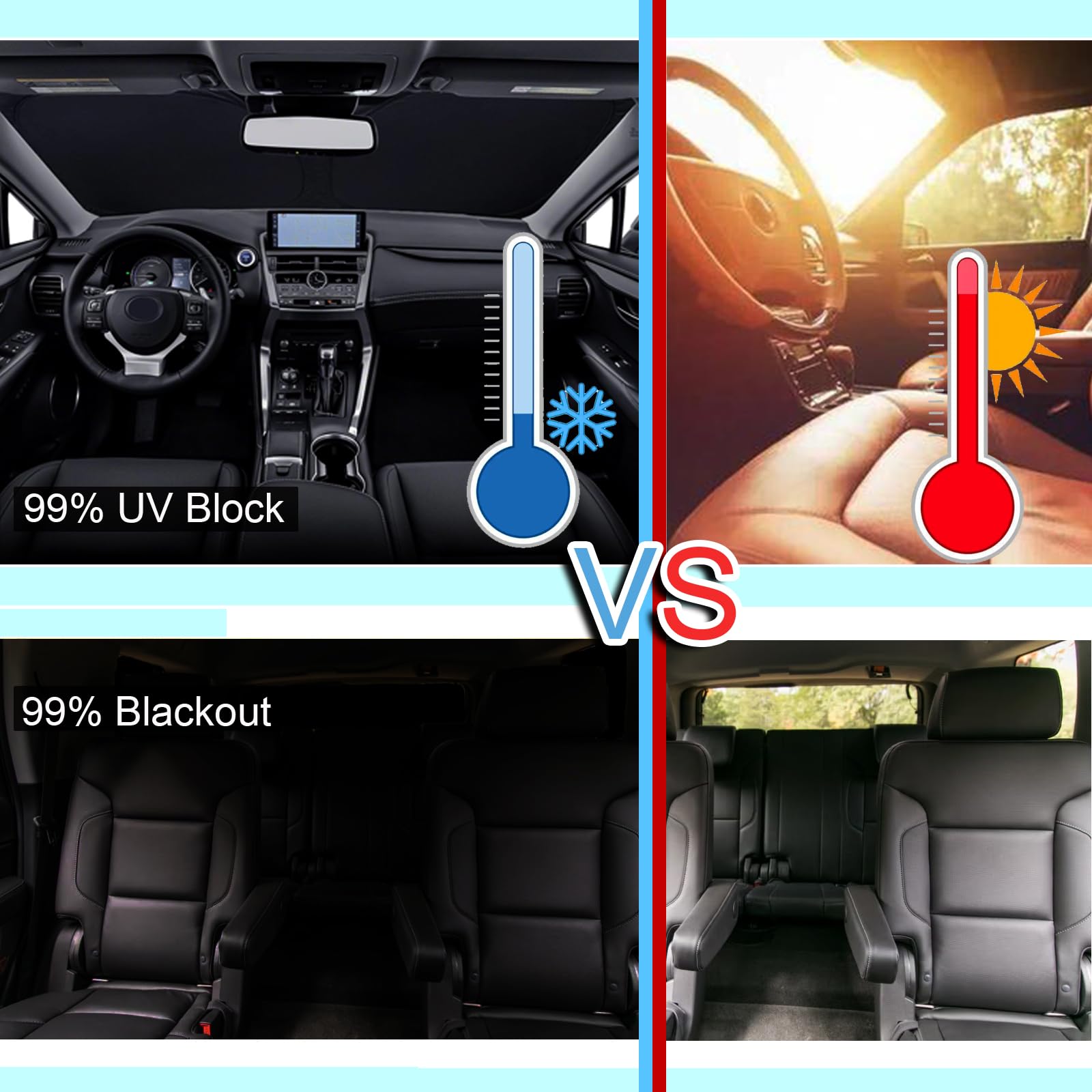 Kmf Windshield Sun Shade Replacement For Kia Sorento Suv 2021-2024 2025, 8Pcs Side Window Sun Shade, Rear Window Sun Visor Shiel