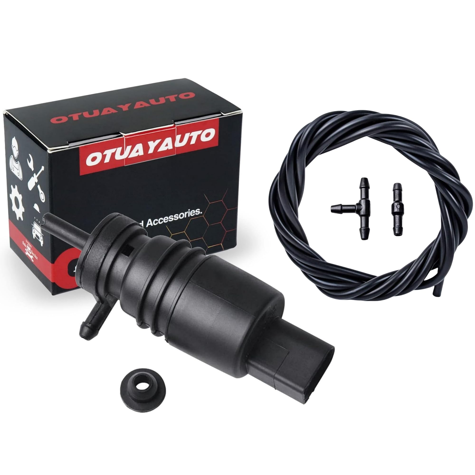 Otuayauto 2218690121 Windshield Washer Pump With Grommet For Mercedes Benz C230 C300 G500 E300 E350 Sl500 S500